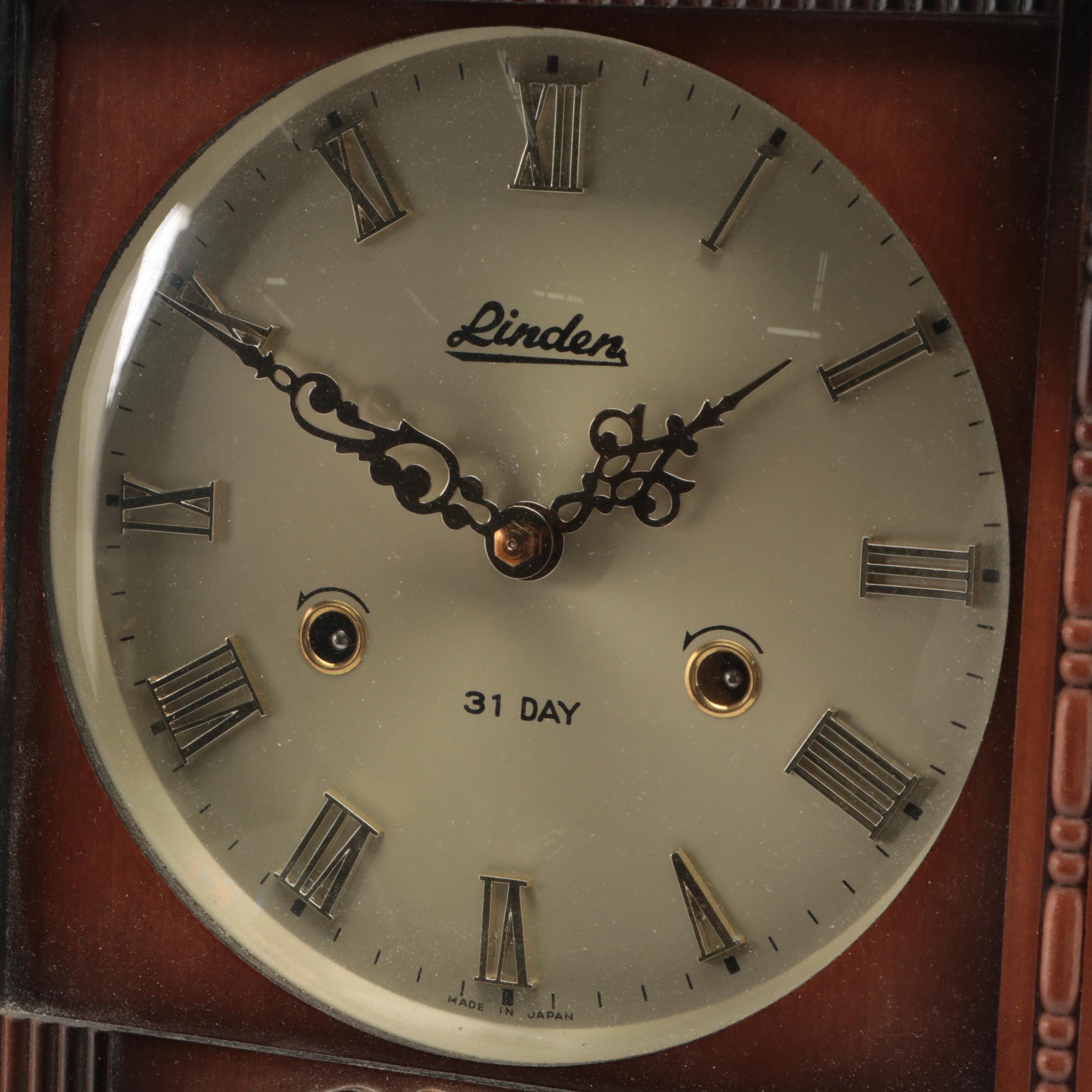 Linden Thirty-One Day Wood Cased Pendulum Wall Clock, Late 20th Century