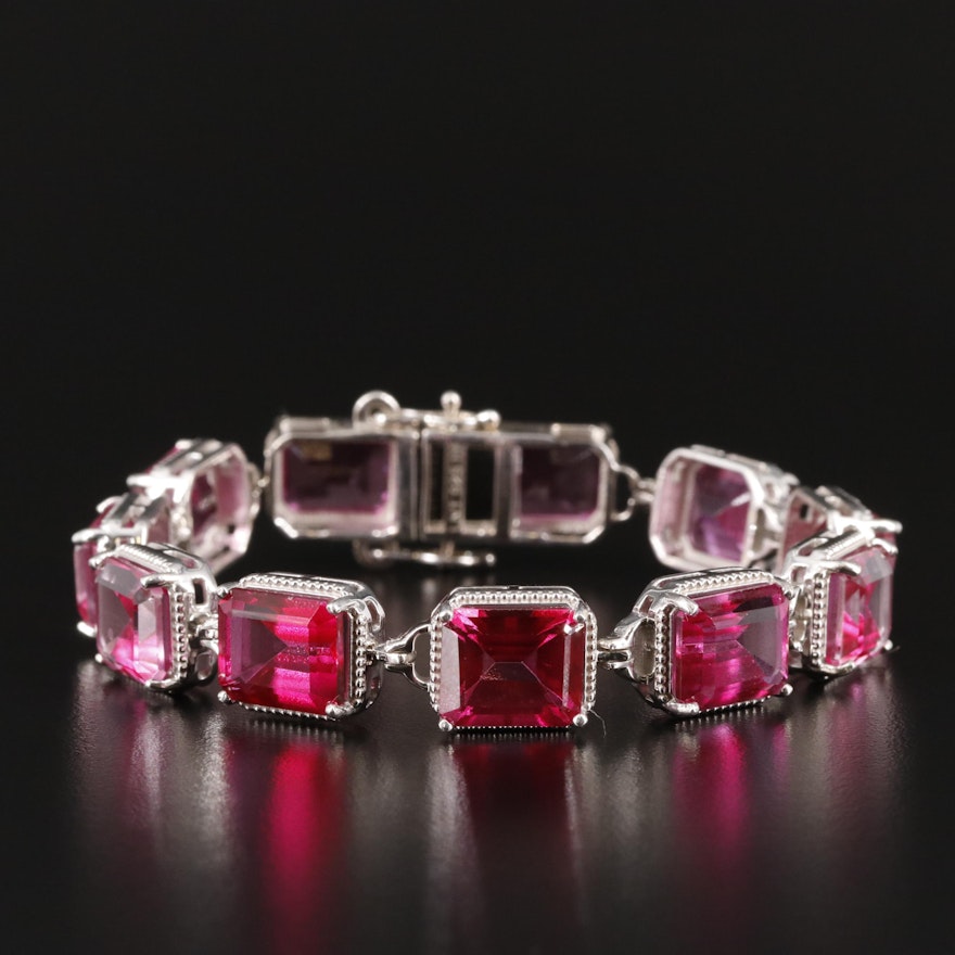 Sterling Pink Topaz Bracelet