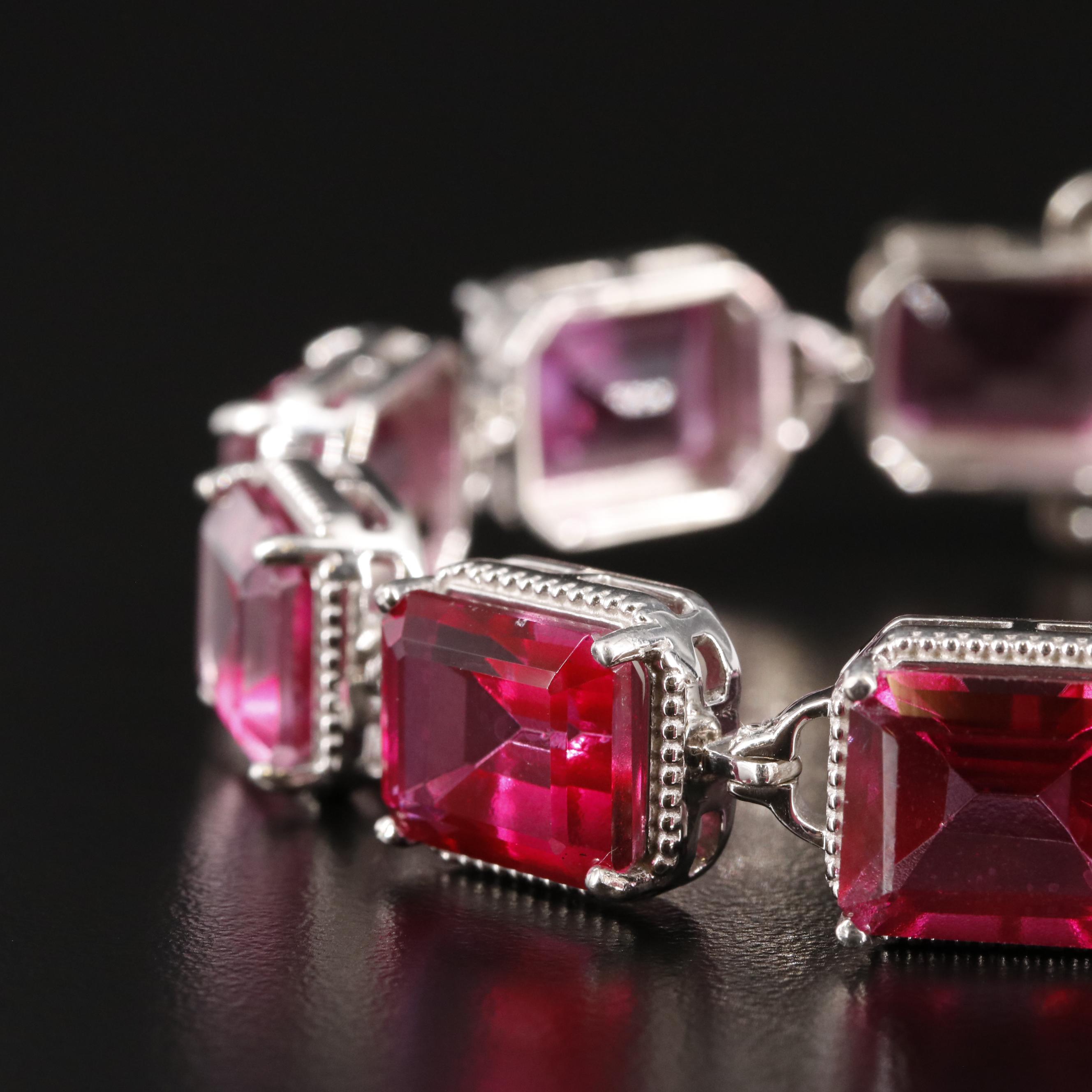 Sterling Pink Topaz Bracelet