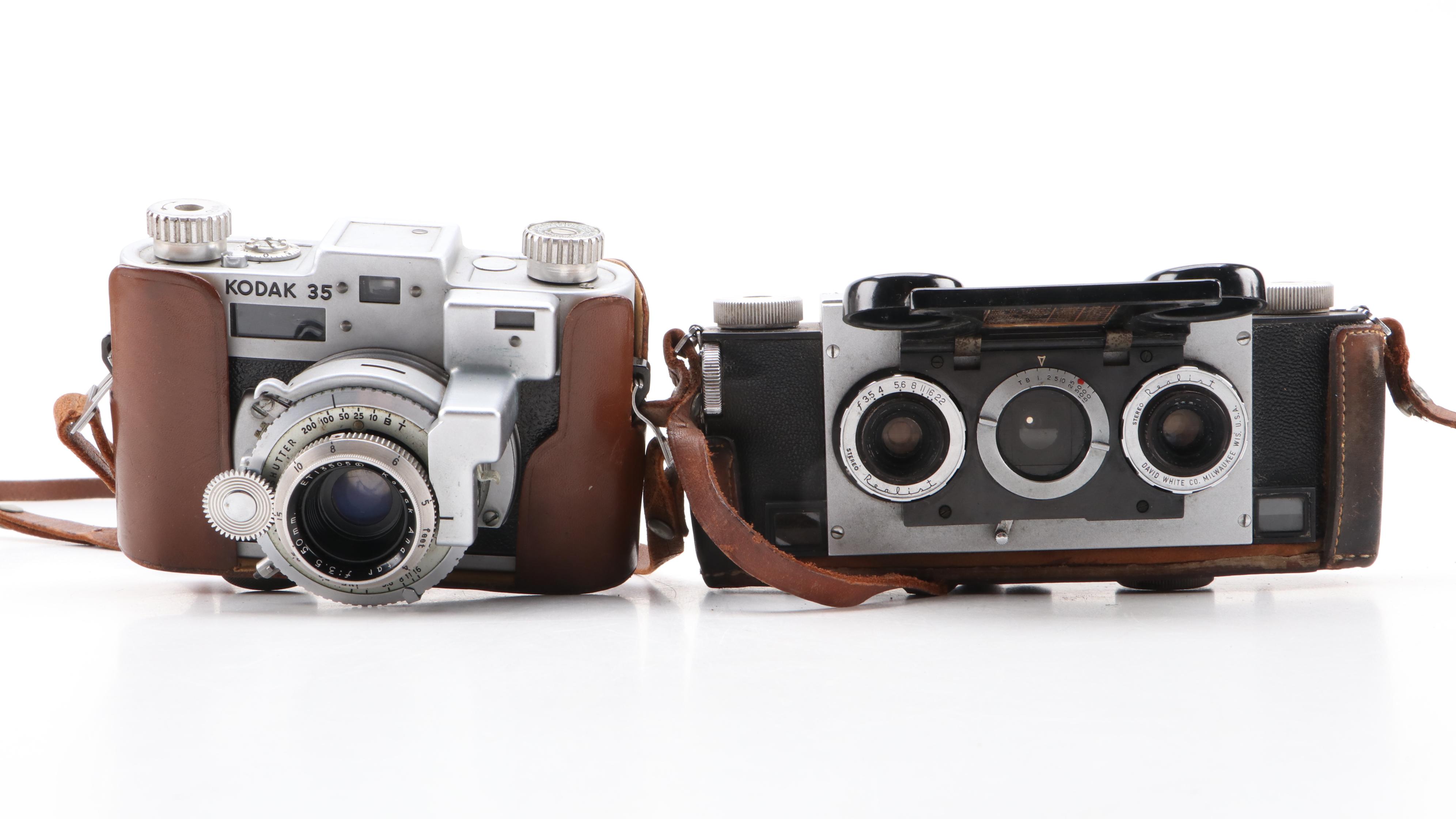 Kodak 35, David White Co. Stereo Realist Cameras, Studio Scale and Accessories