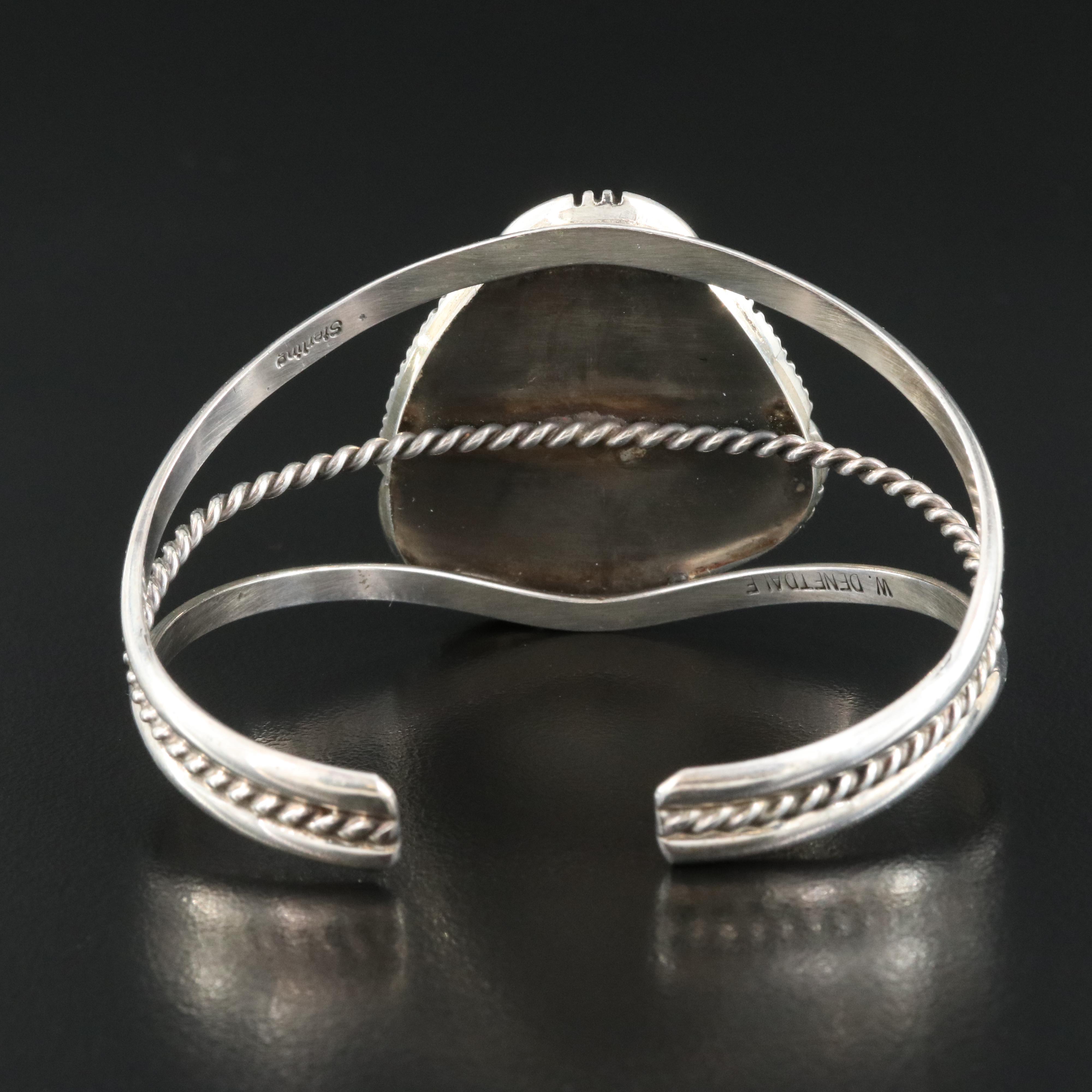 Signed Sterling Turquoise Cuff