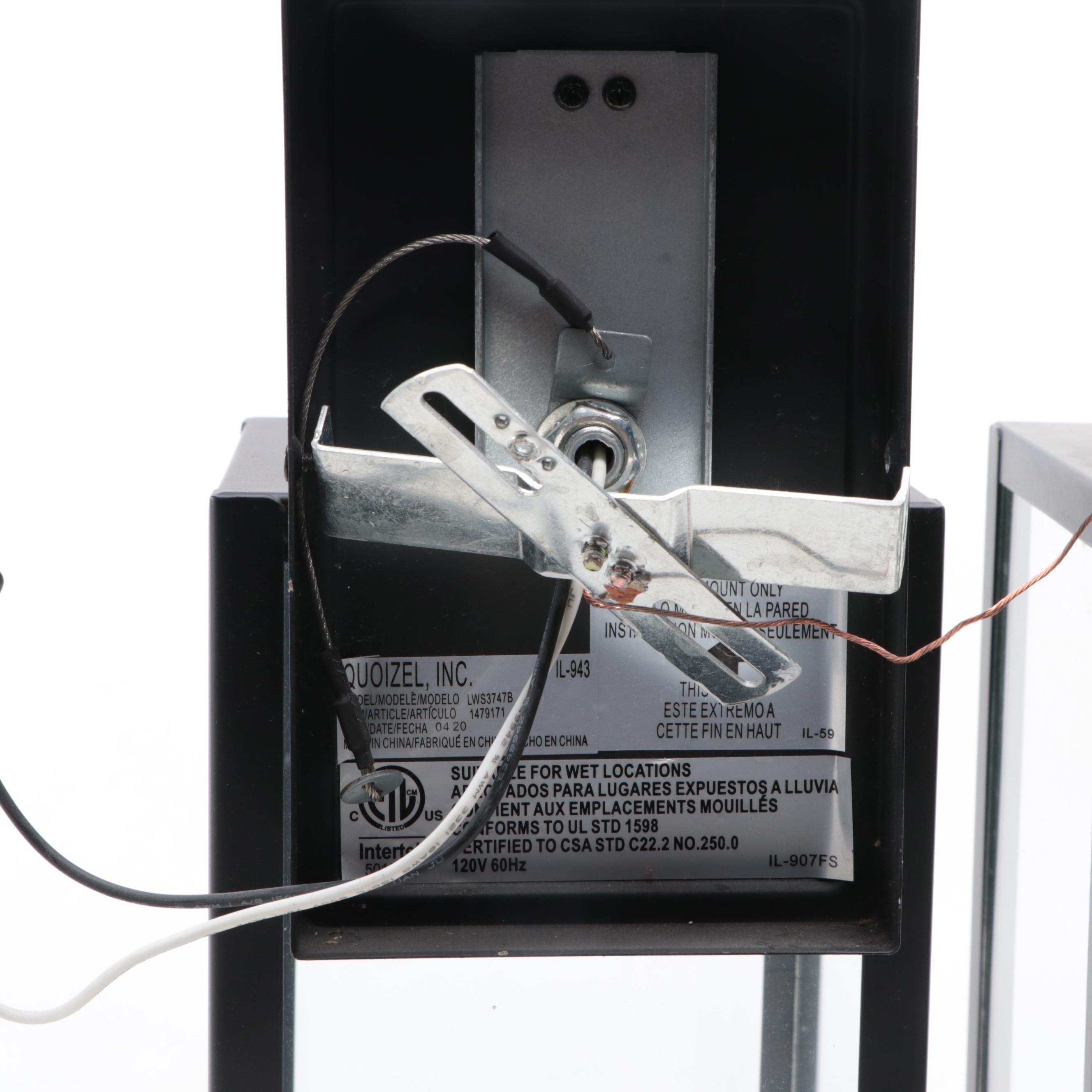 Quoizel Black Metal Rectangular Pendant Wall Sconces