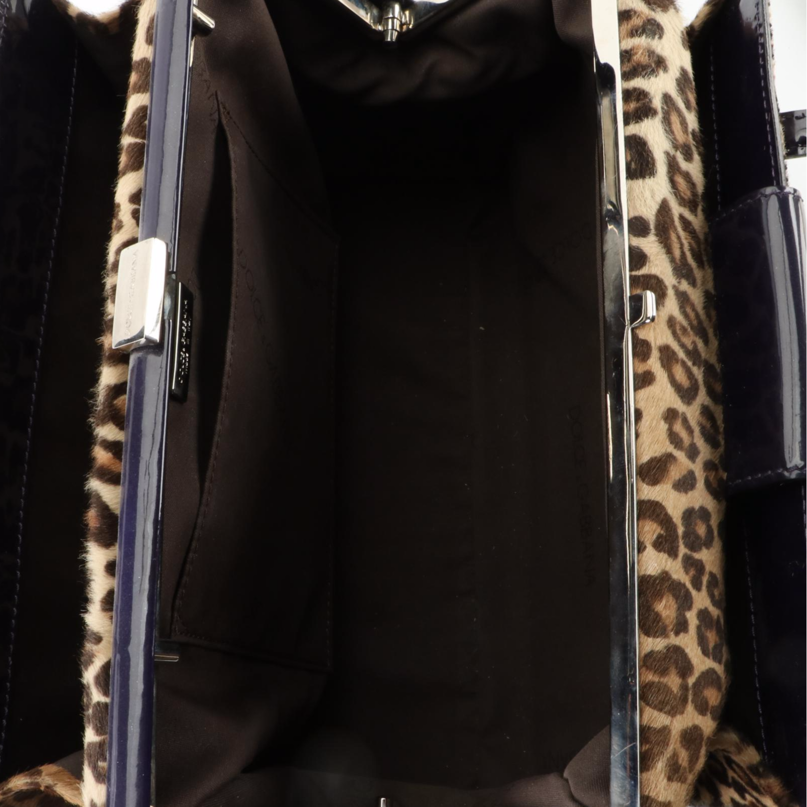 Dolce & Gabbana Frame-Top Shoulder Bag in Leopard Print Calf Hair