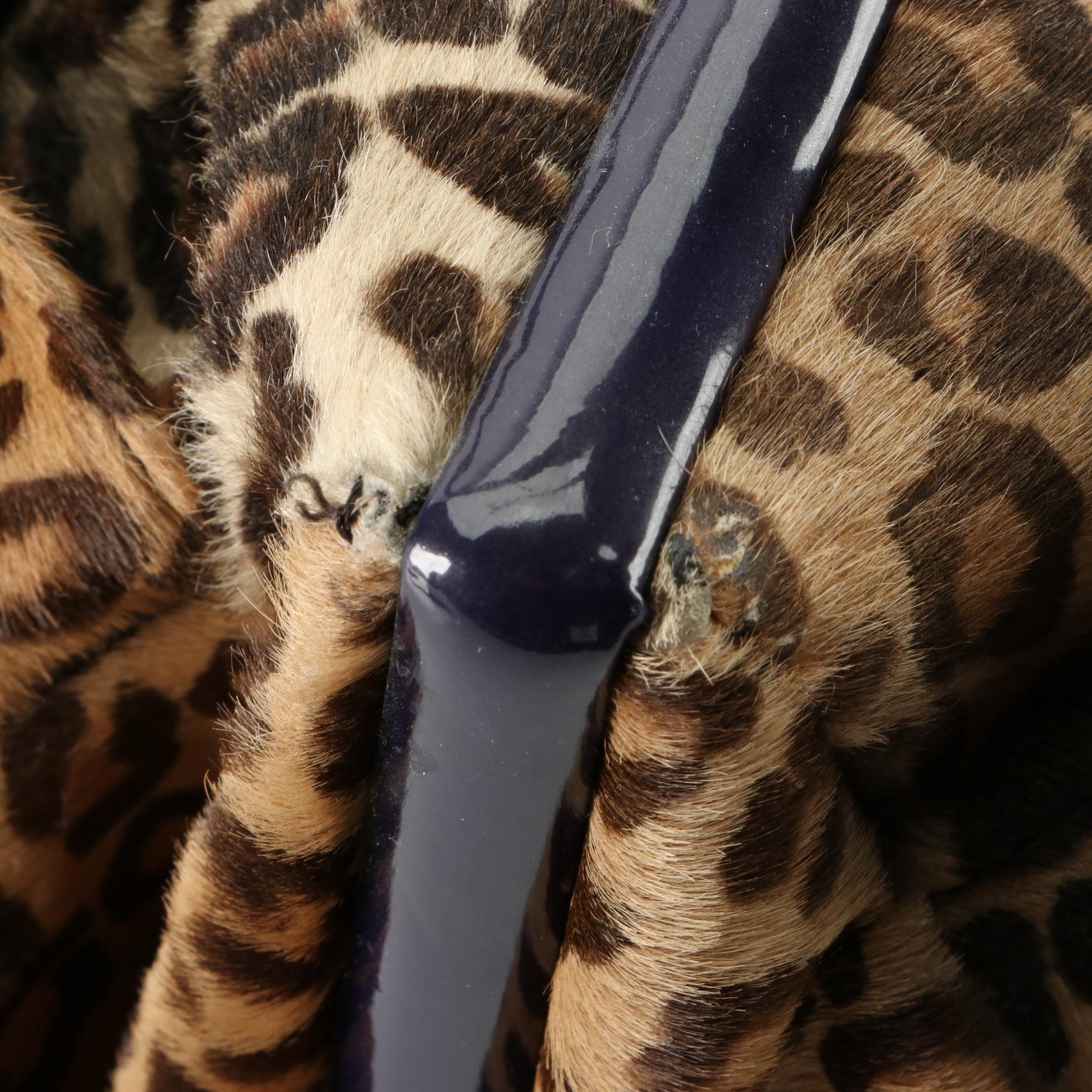 Dolce & Gabbana Frame-Top Shoulder Bag in Leopard Print Calf Hair