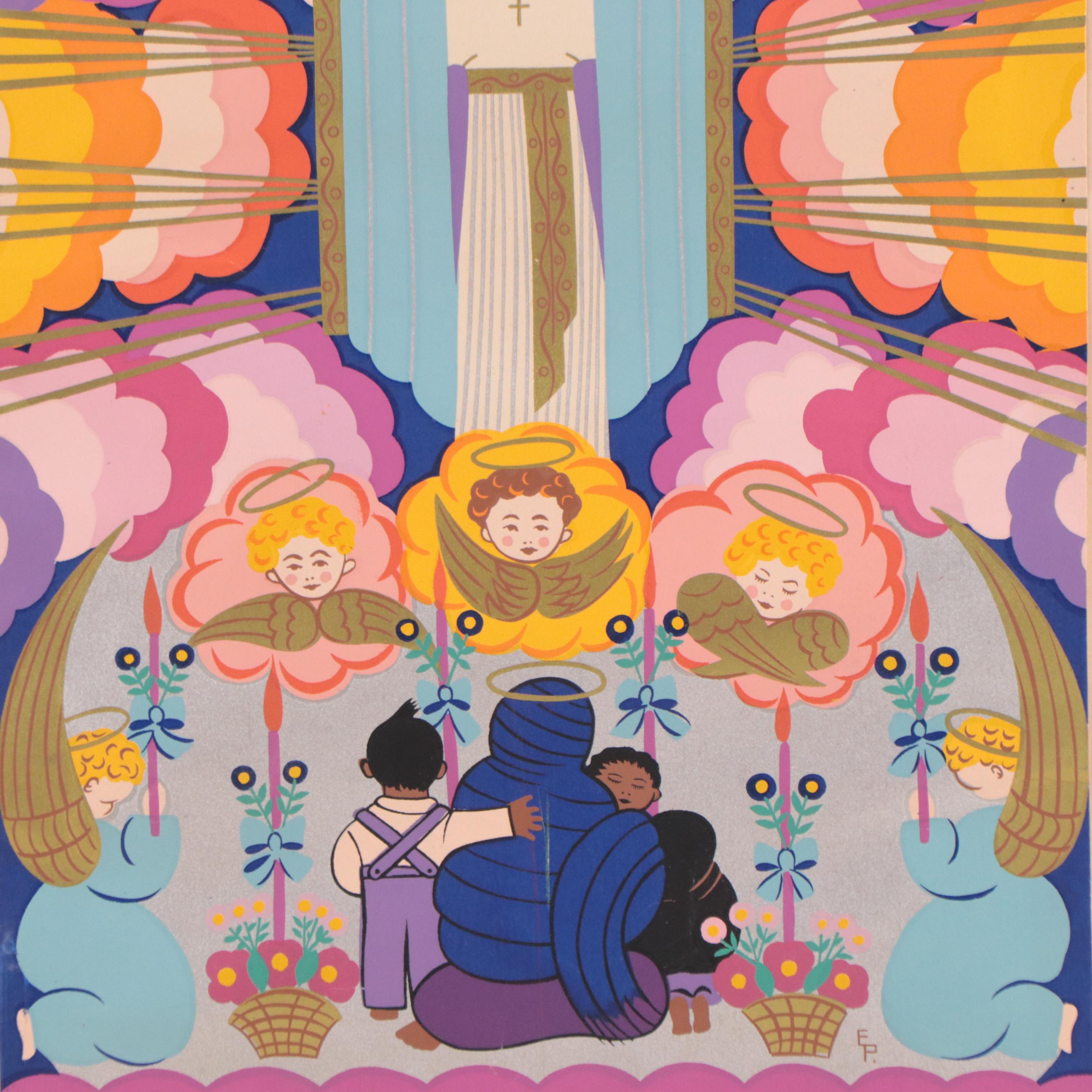 Serigraph After Elma Pratt "Taxco is Festive!"