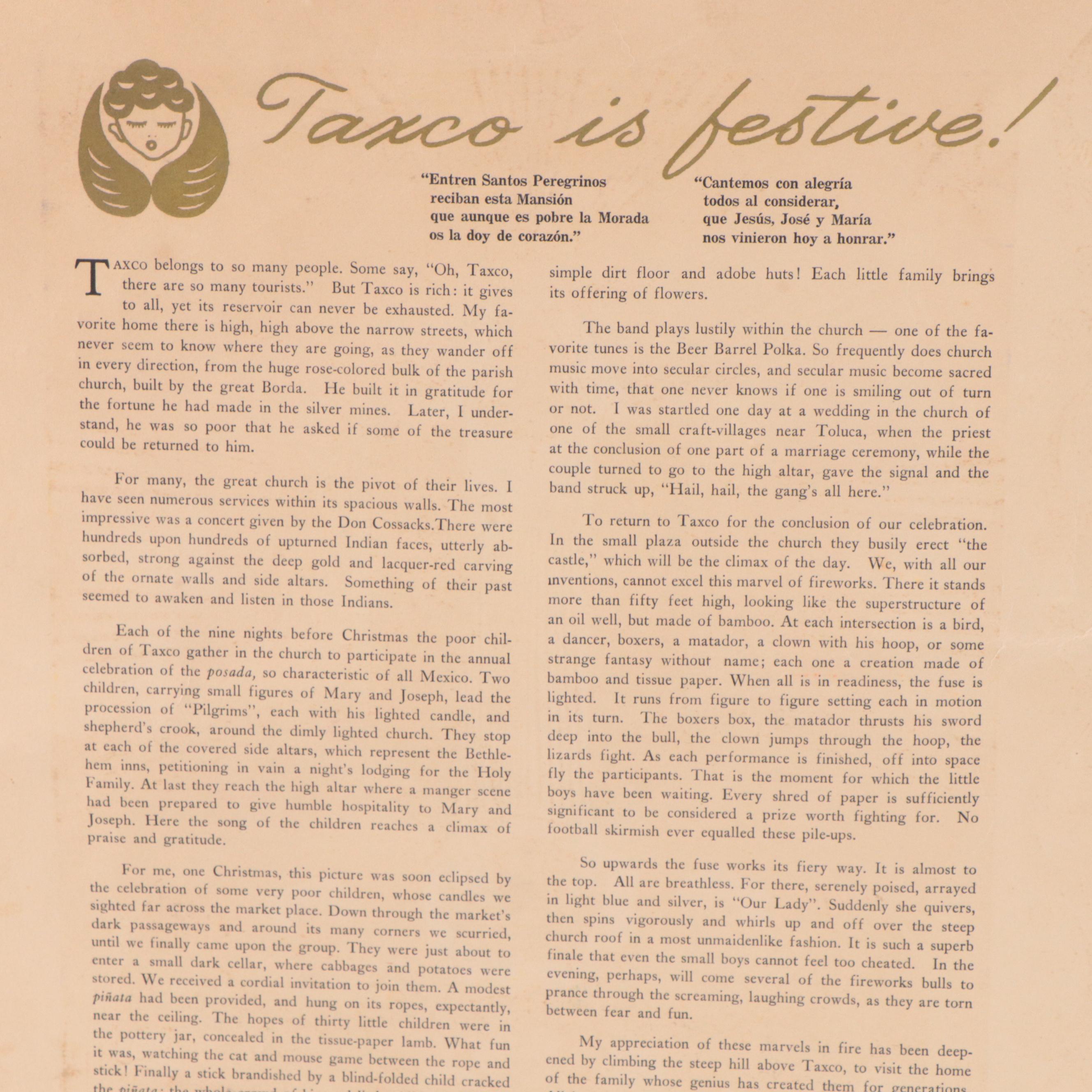 Serigraph After Elma Pratt "Taxco is Festive!"