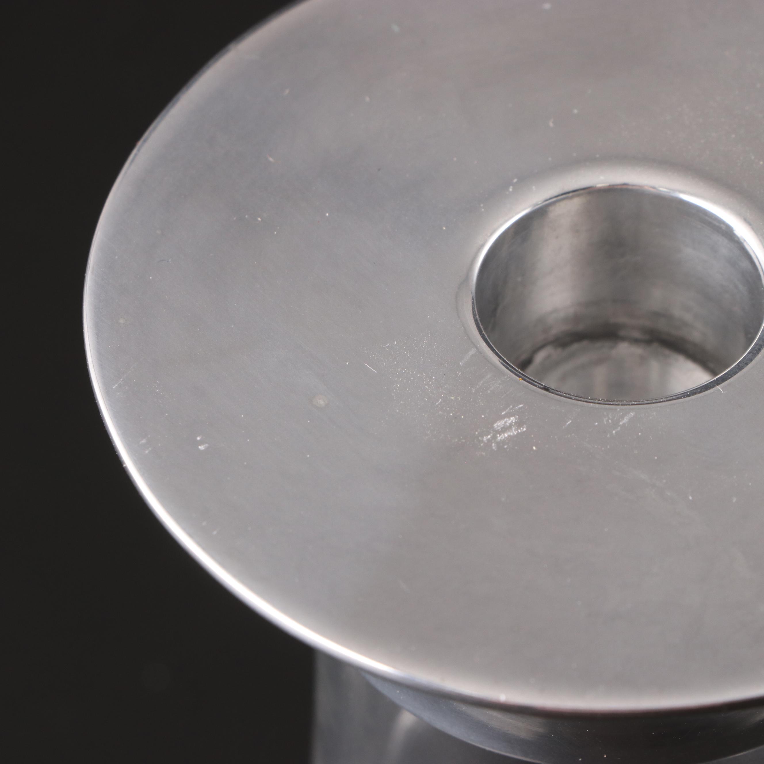 Ralph Lauren "Ella" Clear Crystal Candlesticks and Footed Crystal Bowl