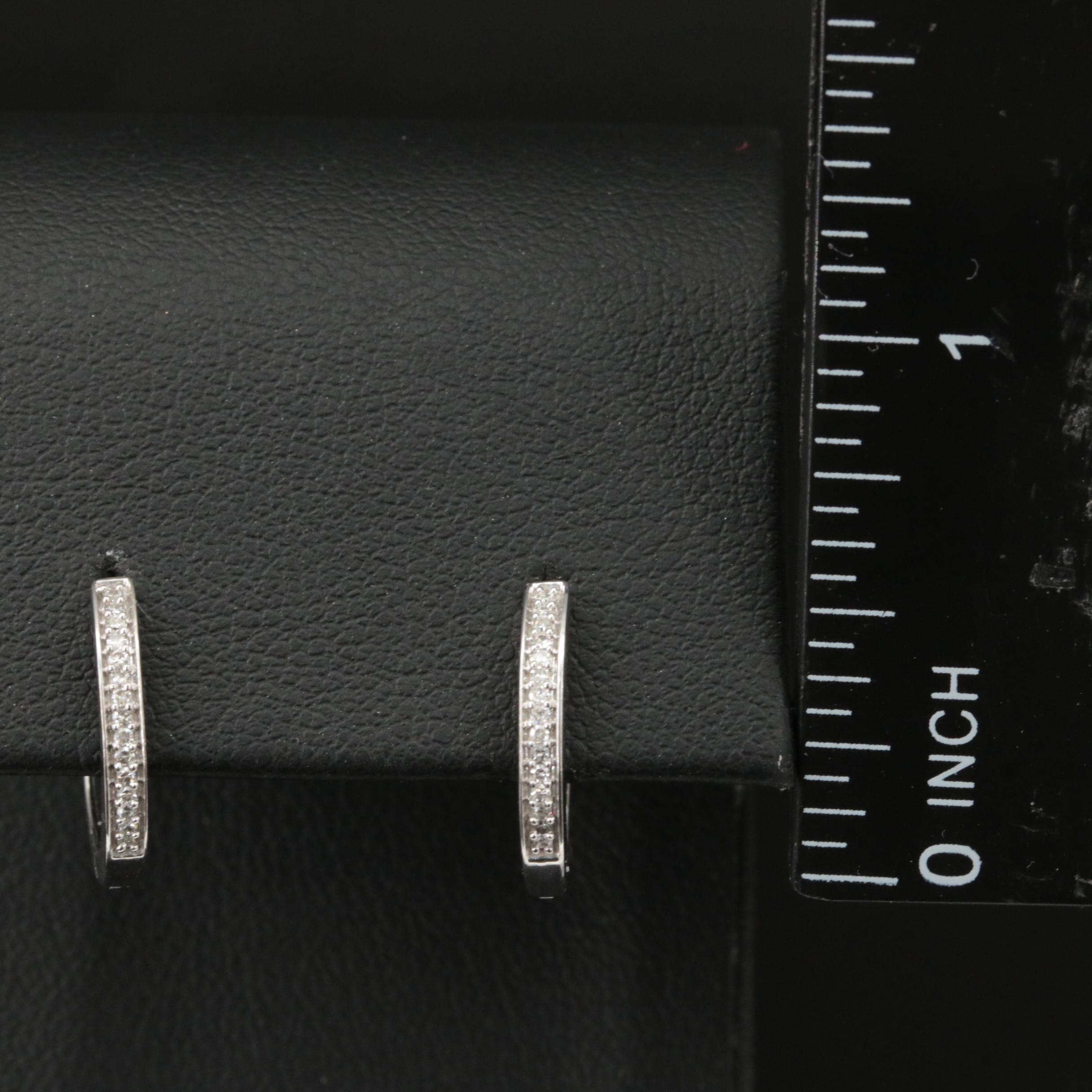10K 0.11 CTW Diamond Hoop Earrings