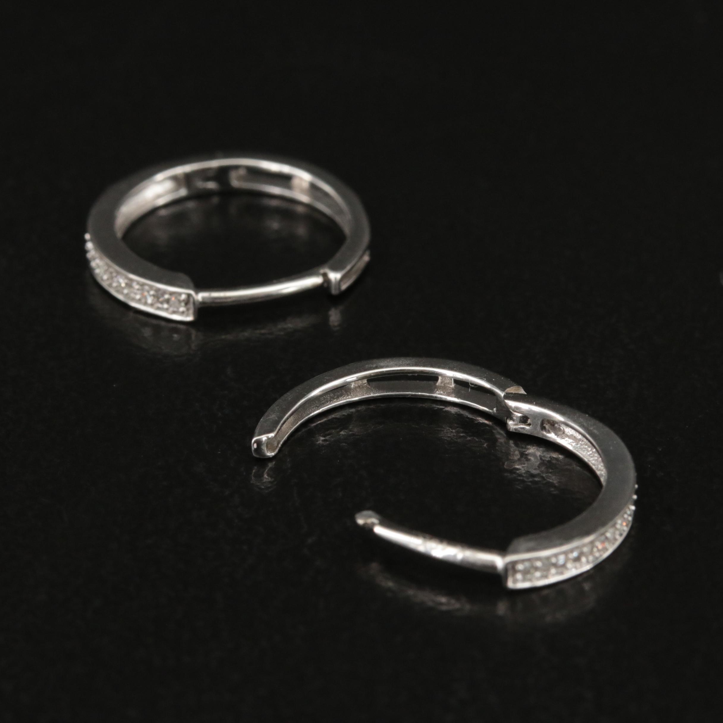 10K 0.11 CTW Diamond Hoop Earrings