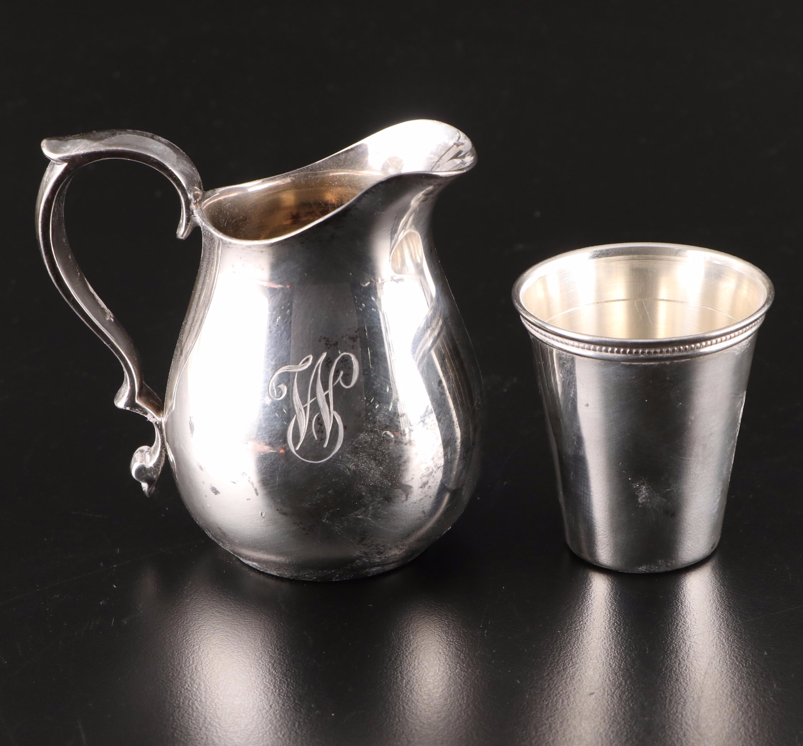 Reed & Barton Sterling Silver Creamer with Other Metal Bartools