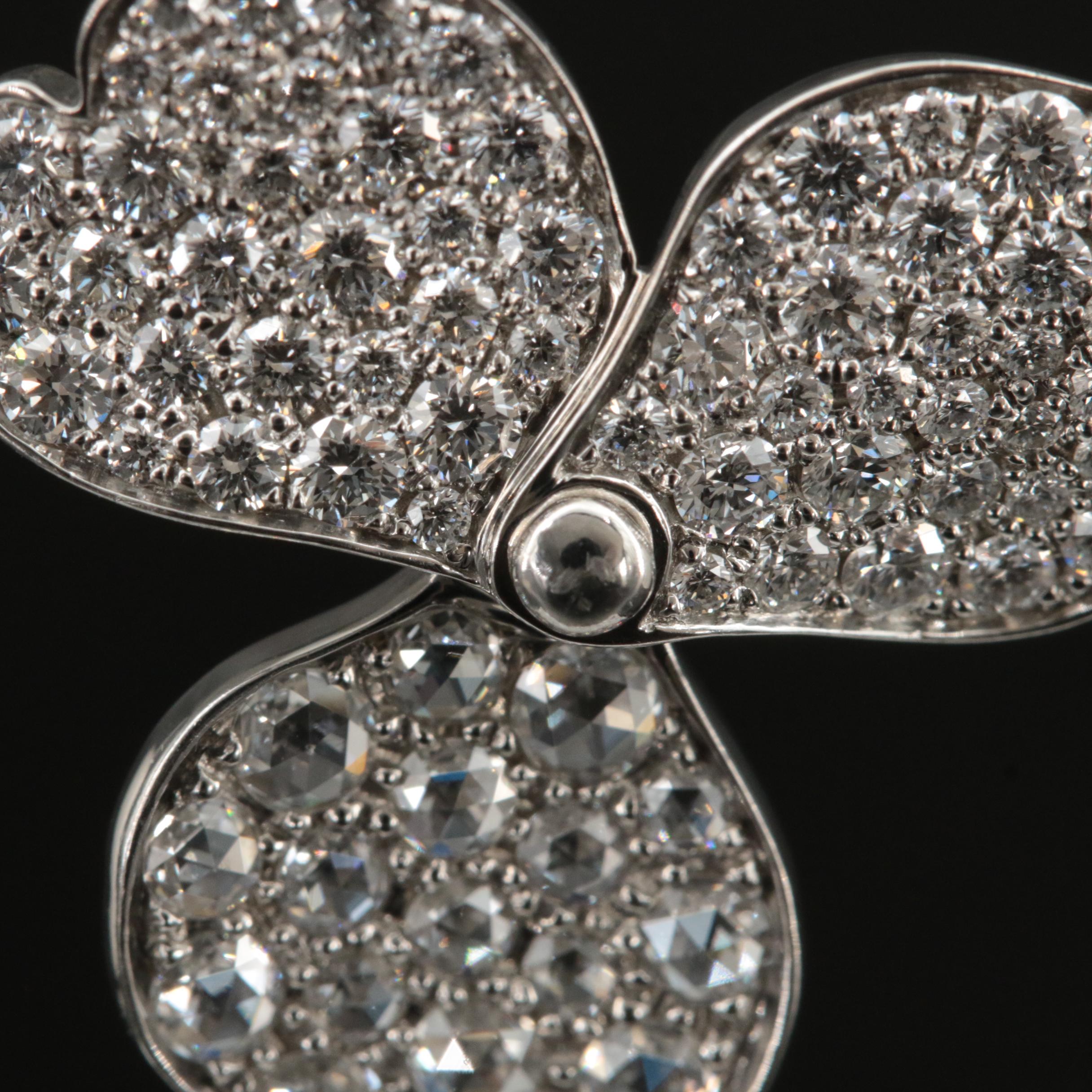 Tiffany & Co. Platinum 1.22 CTW Diamond Paper Flower Pendant Necklace