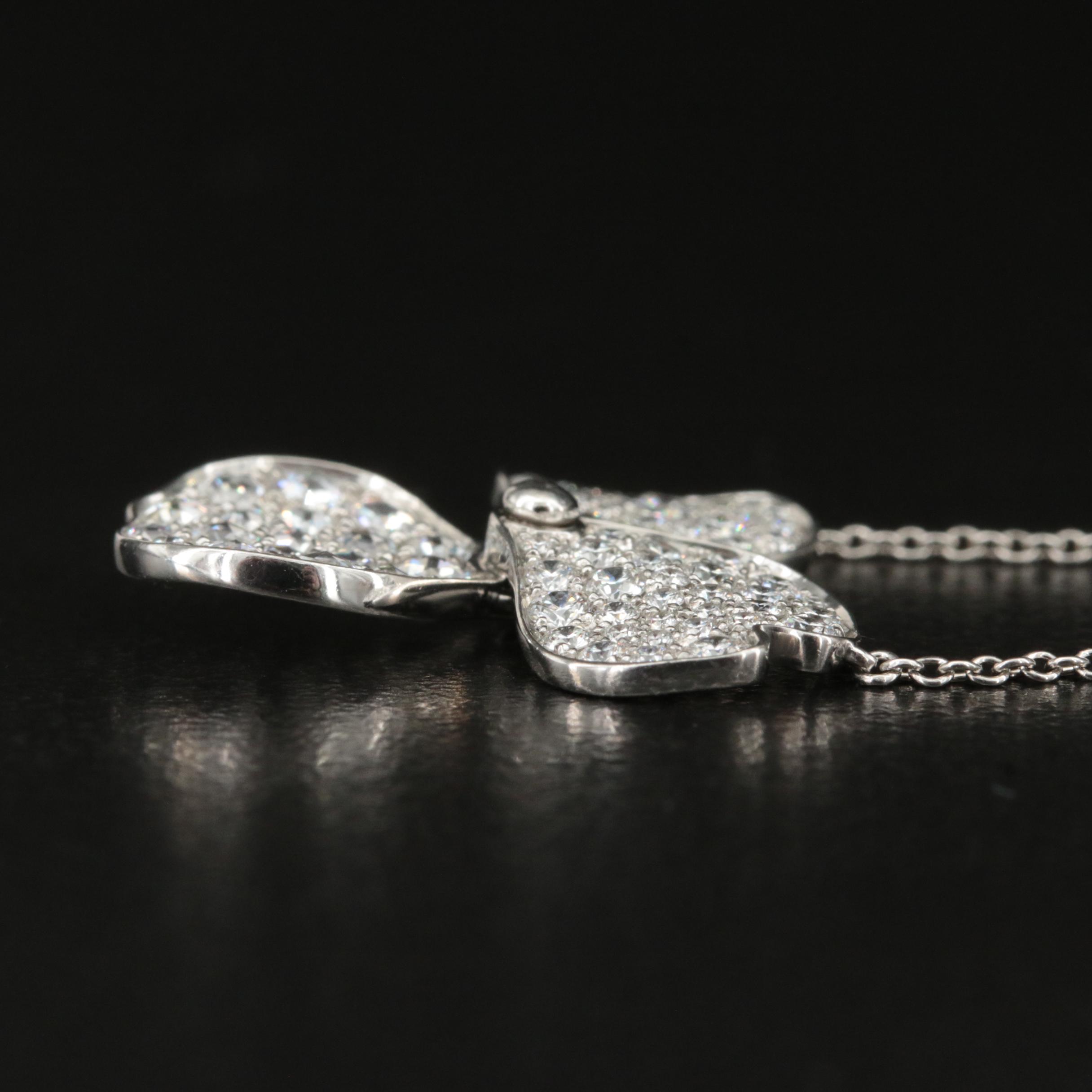 Tiffany & Co. Platinum 1.22 CTW Diamond Paper Flower Pendant Necklace
