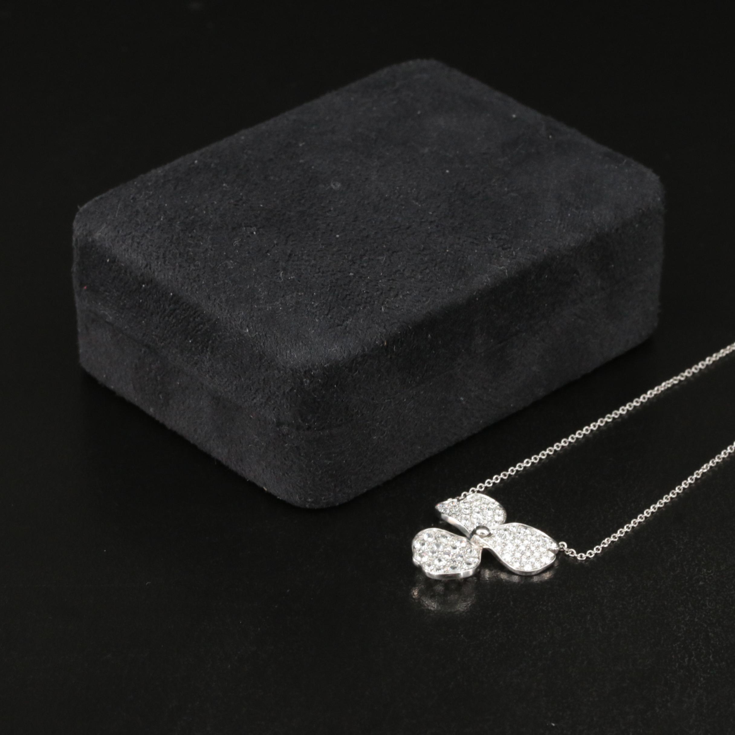 Tiffany & Co. Platinum 1.22 CTW Diamond Paper Flower Pendant Necklace