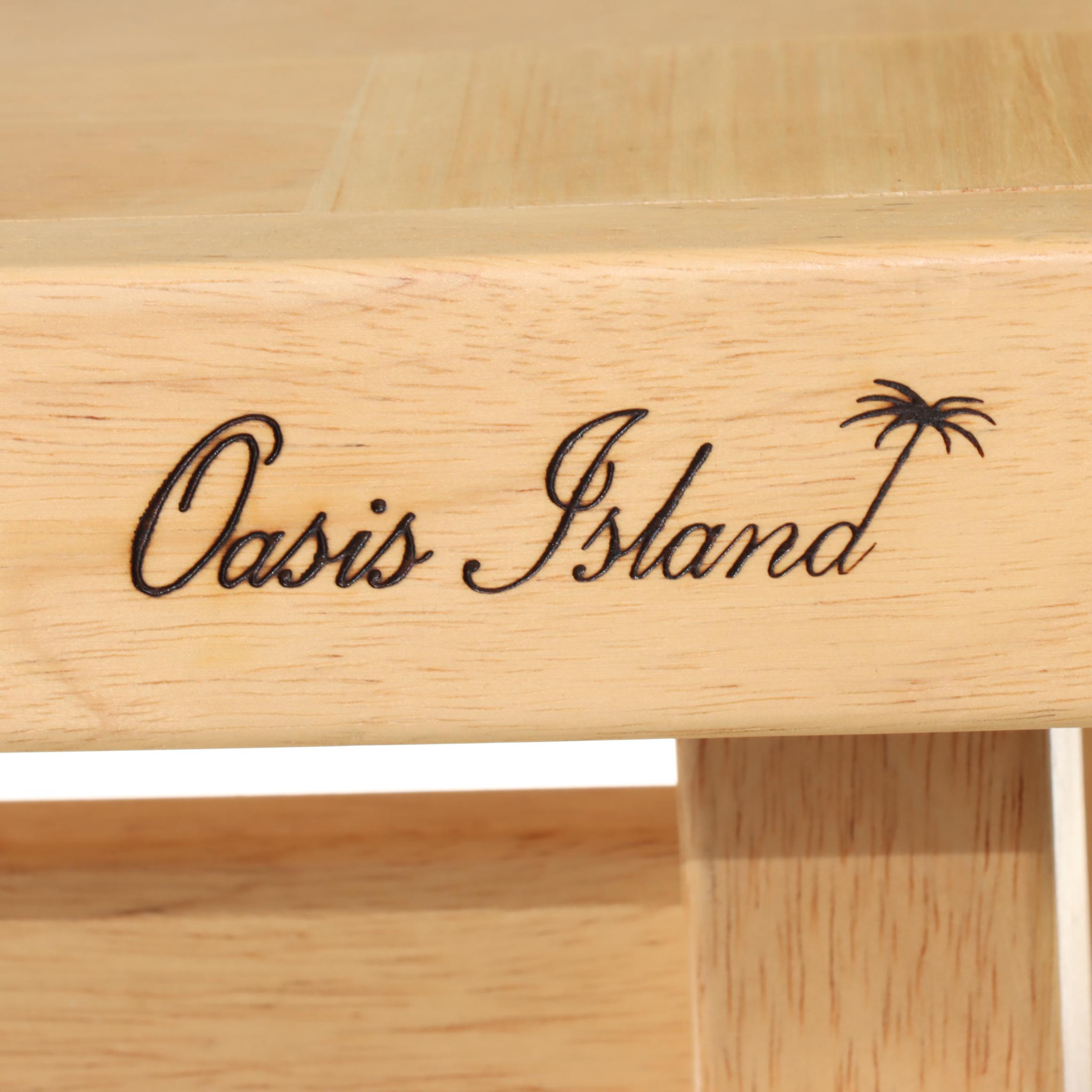 Oasis Island Folding Rubberwood Kitchen Cart