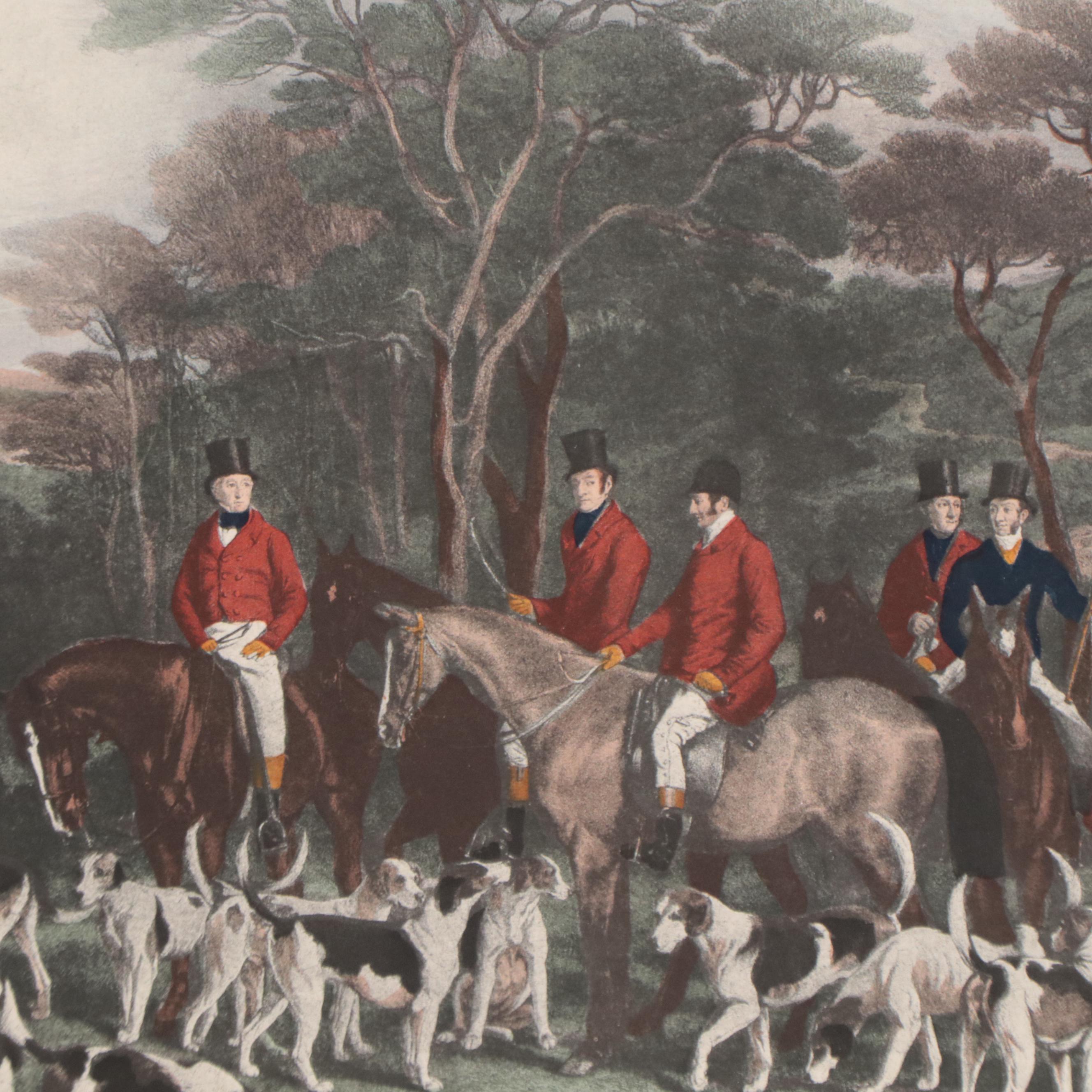 Hand-Colored Halftone After Sir Francis Grant of a Hunt Scene