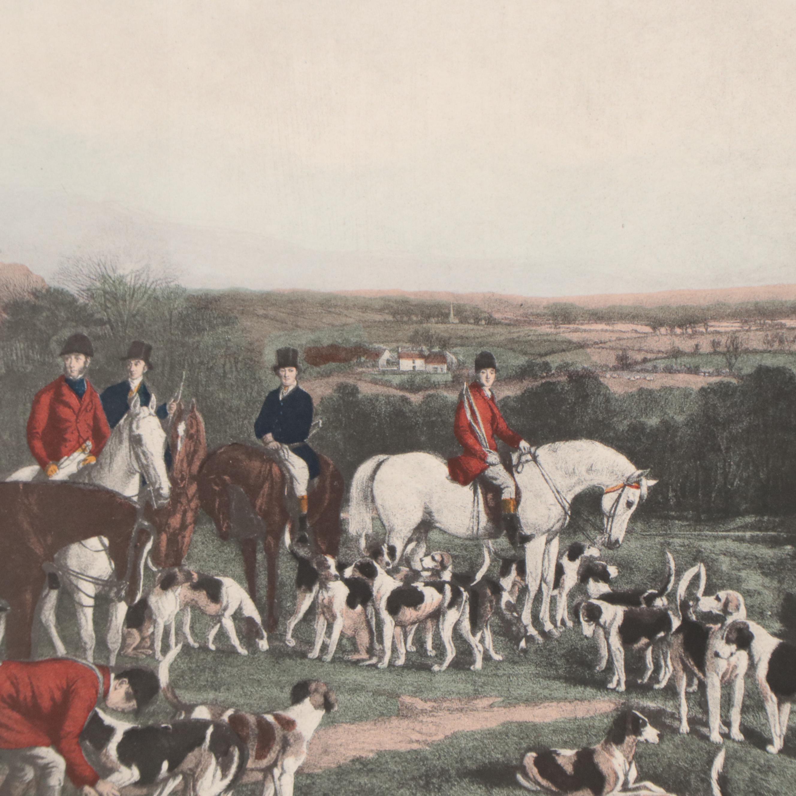Hand-Colored Halftone After Sir Francis Grant of a Hunt Scene