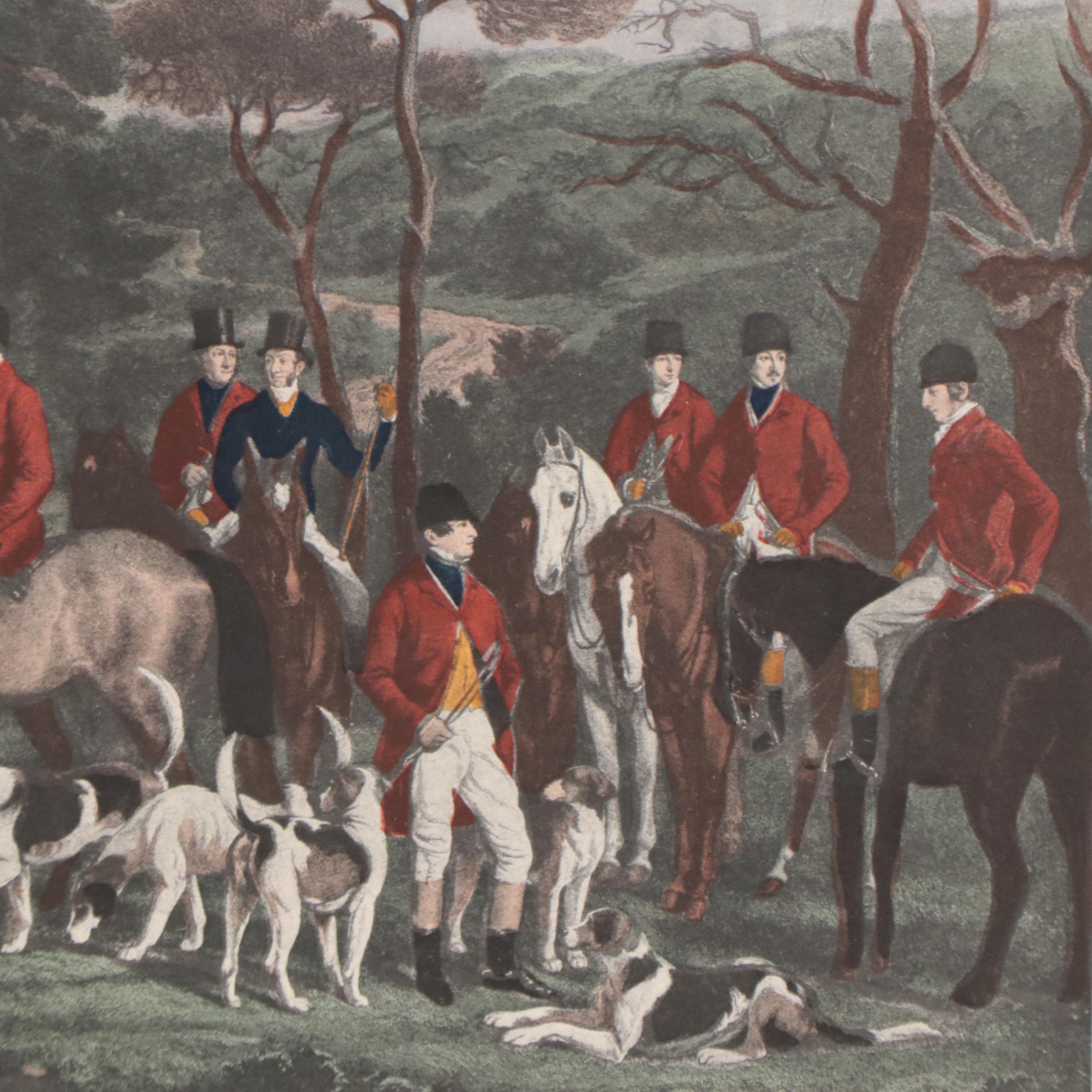 Hand-Colored Halftone After Sir Francis Grant of a Hunt Scene
