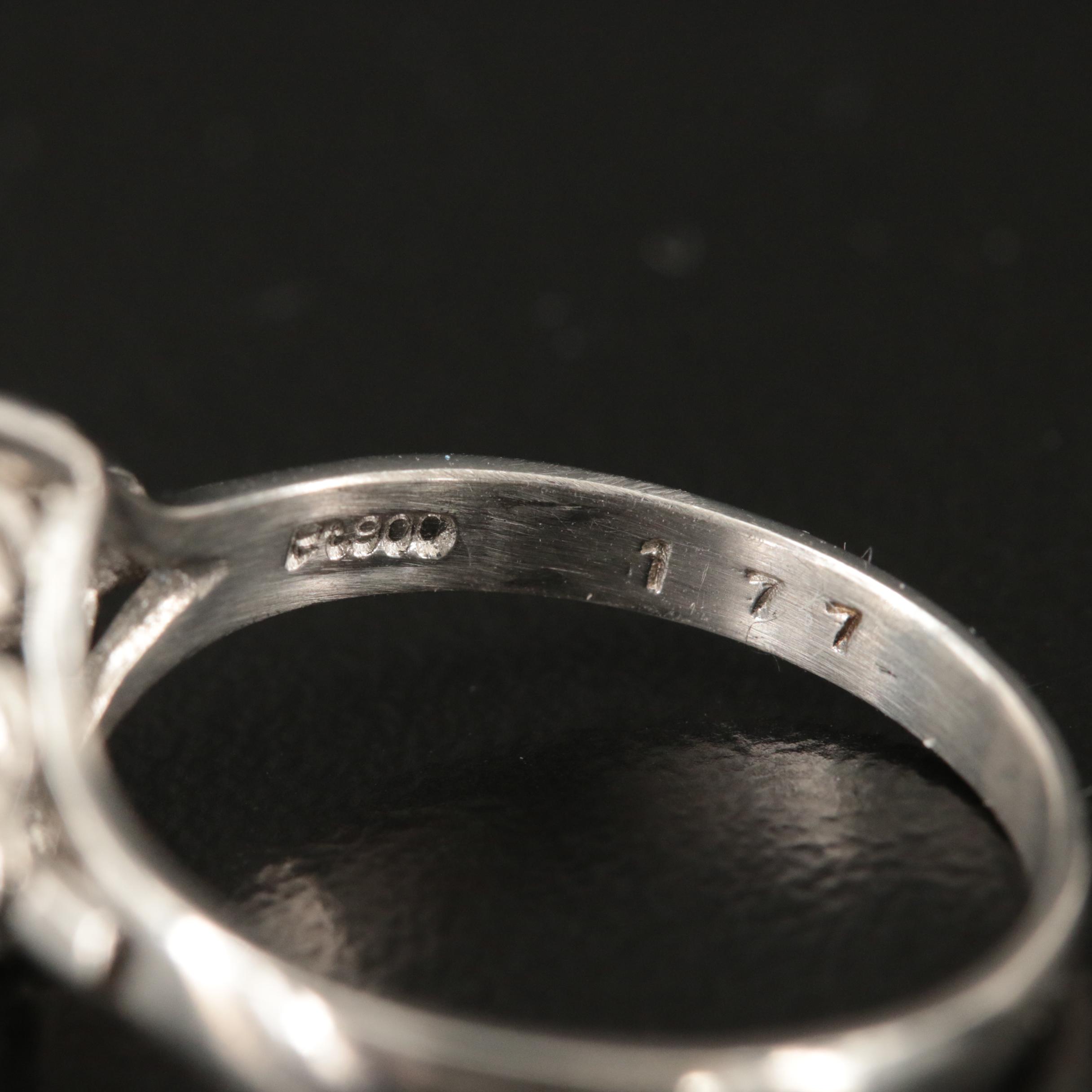 Platinum 1.77 CT Sapphire and Diamond Ring