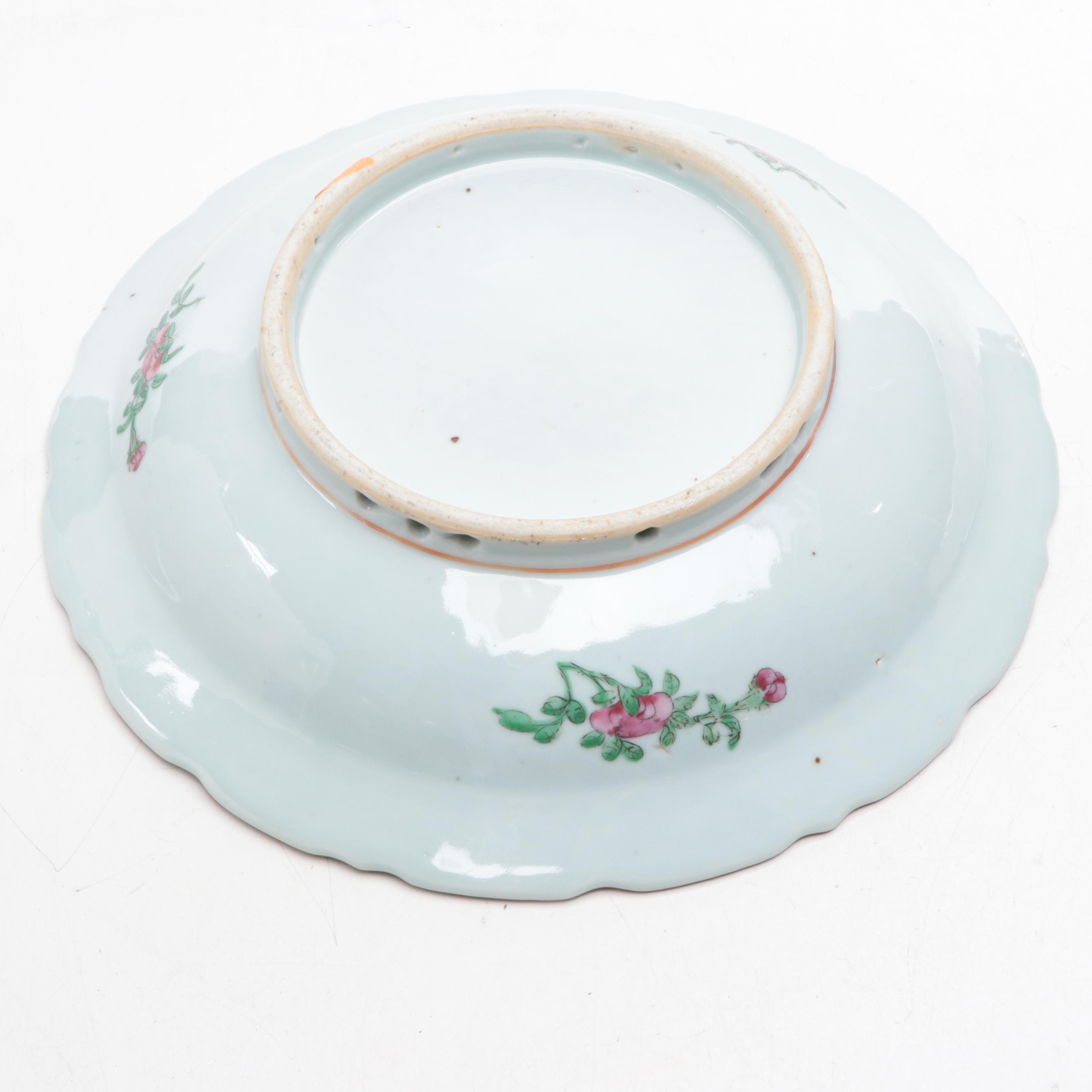 Chinese Export Famille Rose Porcelain Plate, 19th Century