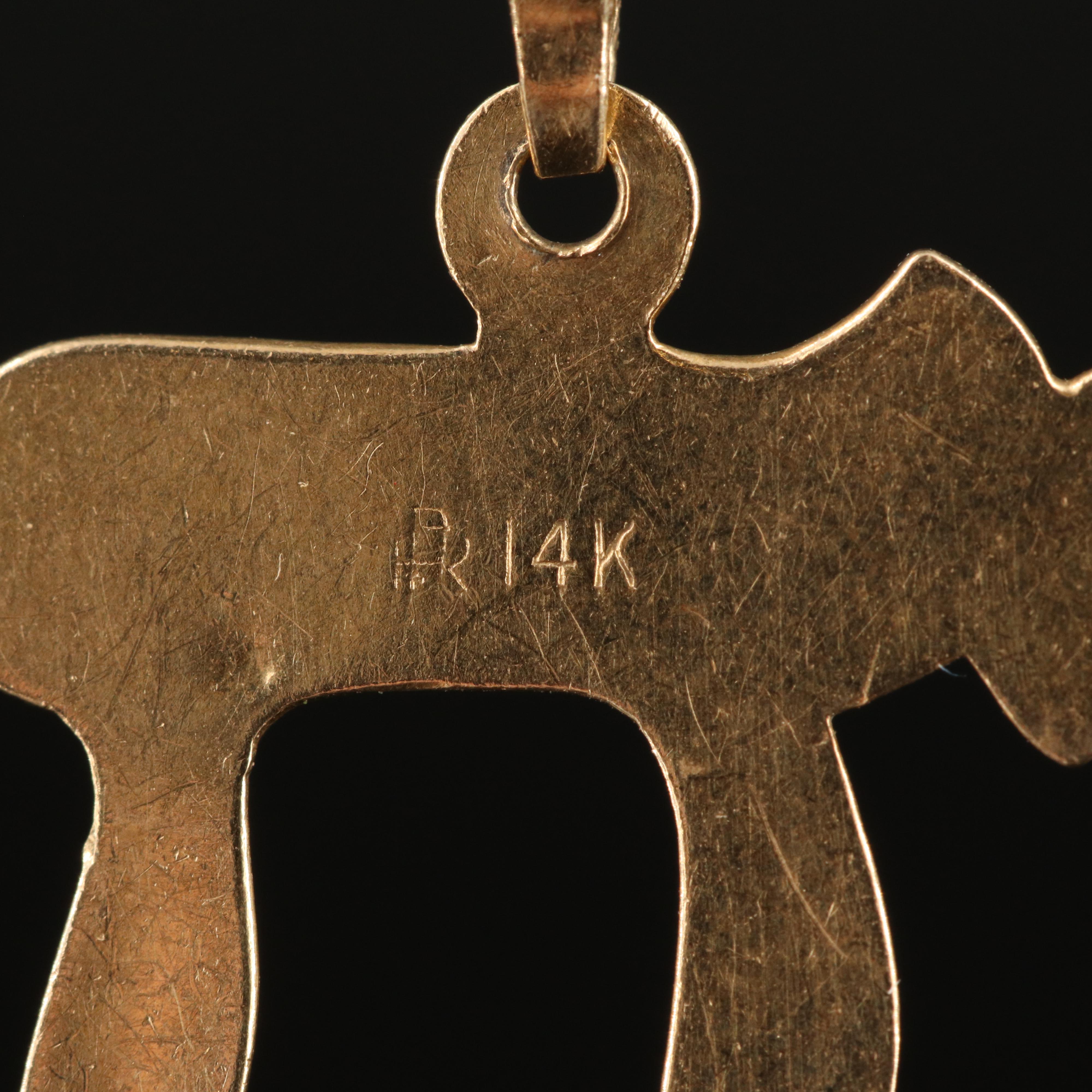 Judaic 14K Chai Pendant