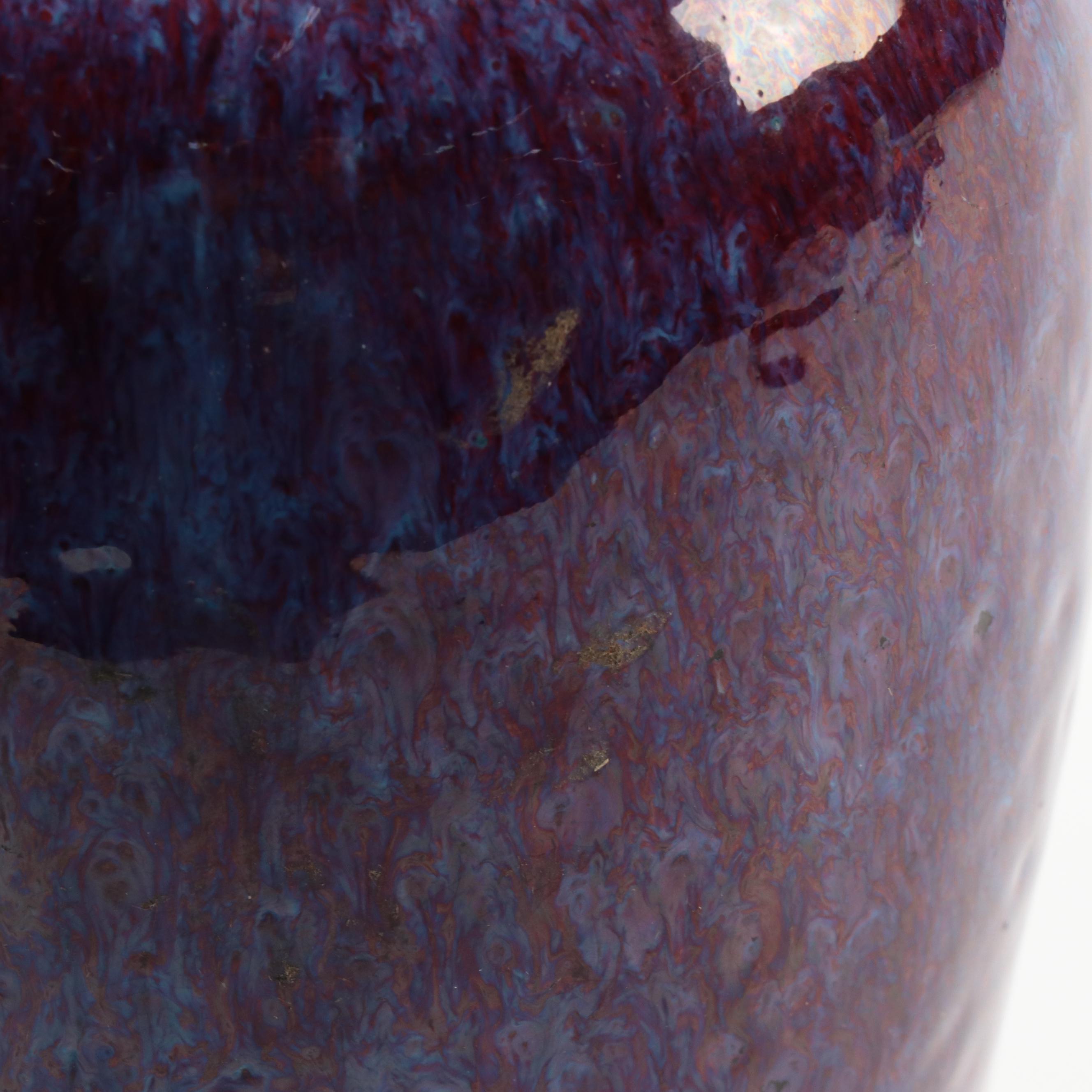Chinese Purple Flambe Glazed Vase, Drilled as a Lamp Base