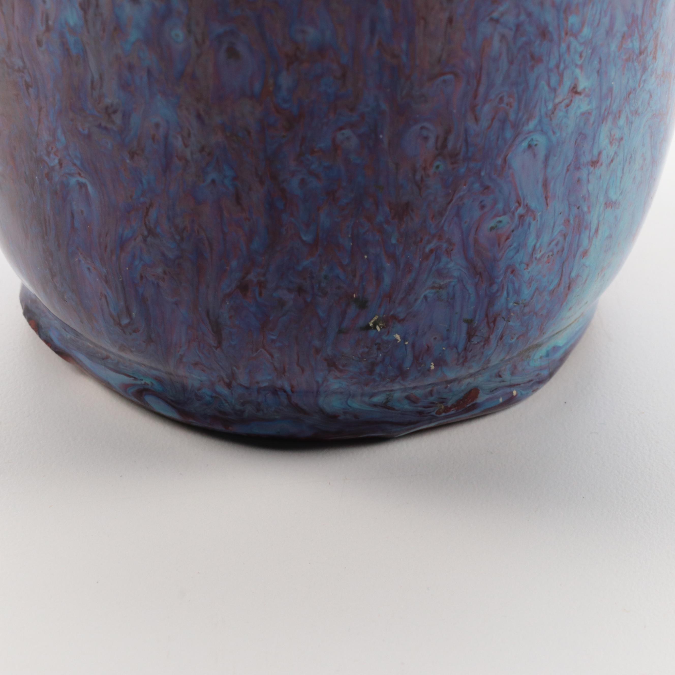 Chinese Purple Flambe Glazed Vase, Drilled as a Lamp Base