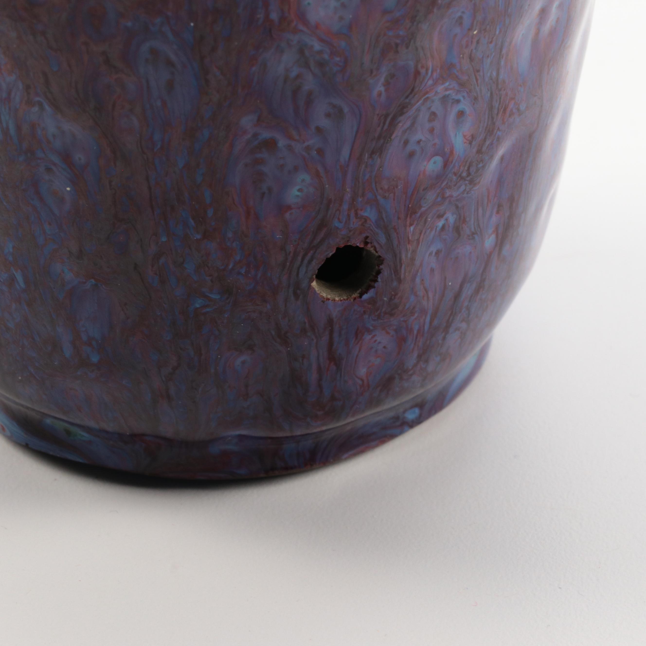 Chinese Purple Flambe Glazed Vase, Drilled as a Lamp Base