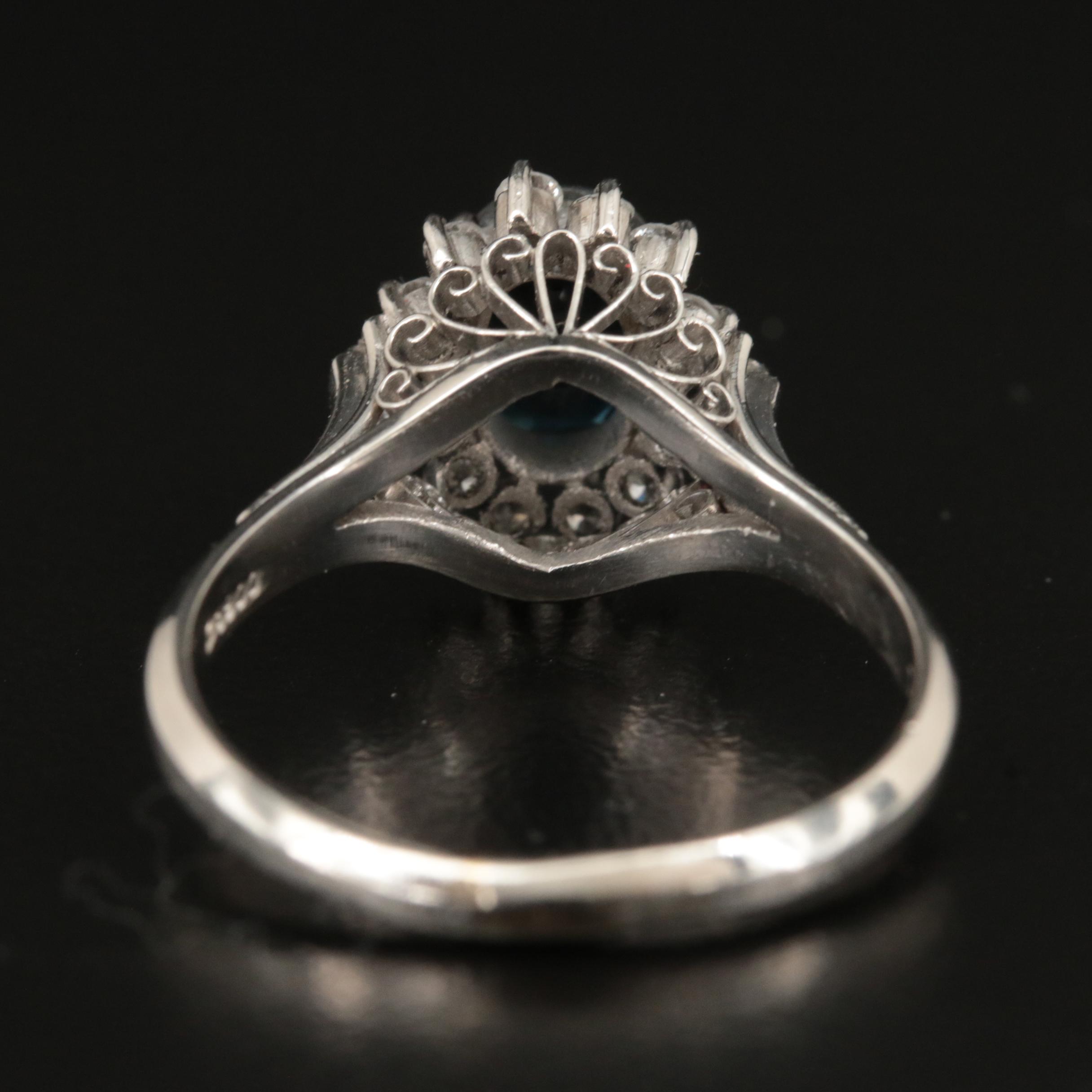 Platinum 1.35 CT Sapphire and Diamond Ring