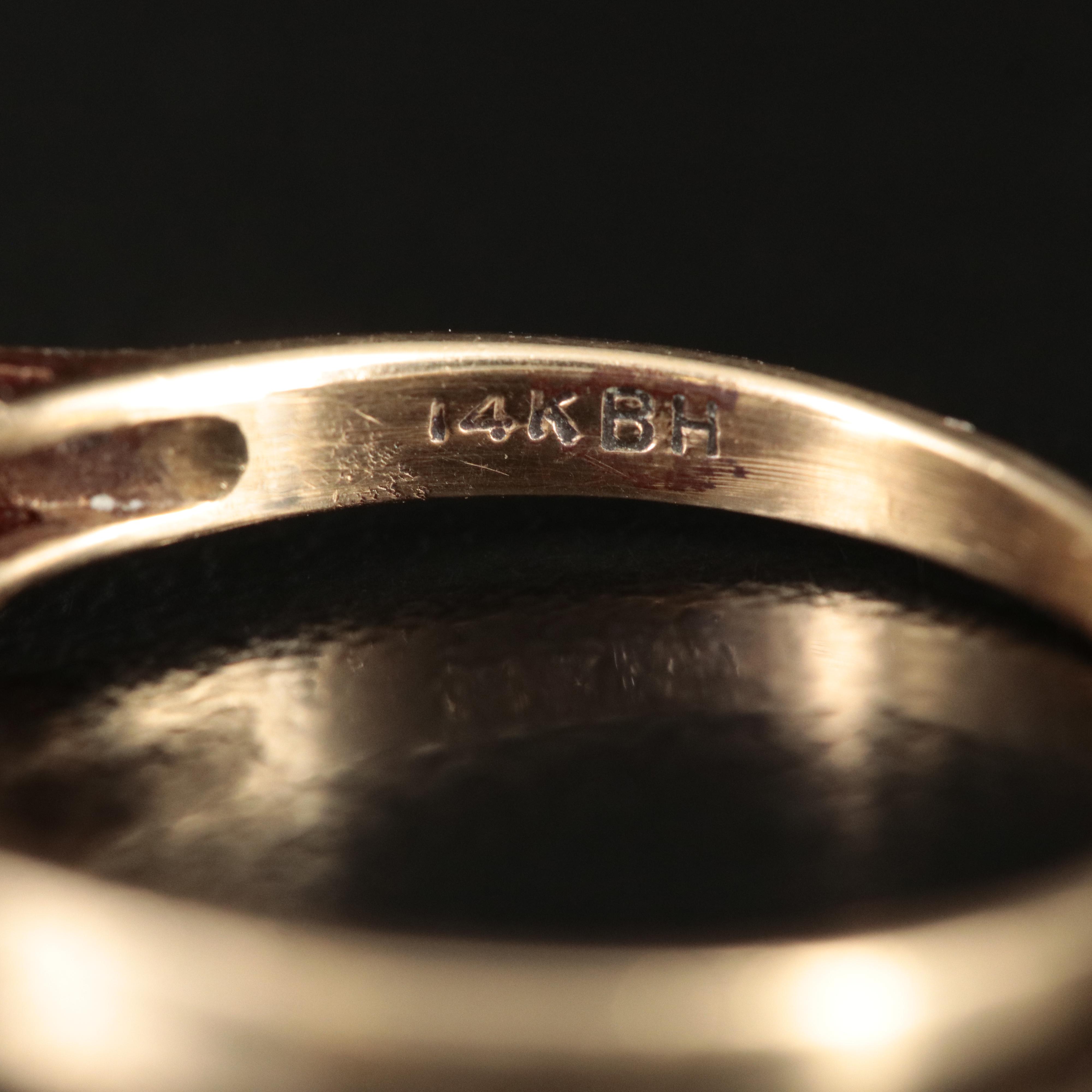 14K Diamond and Turquoise Pyramid Ring