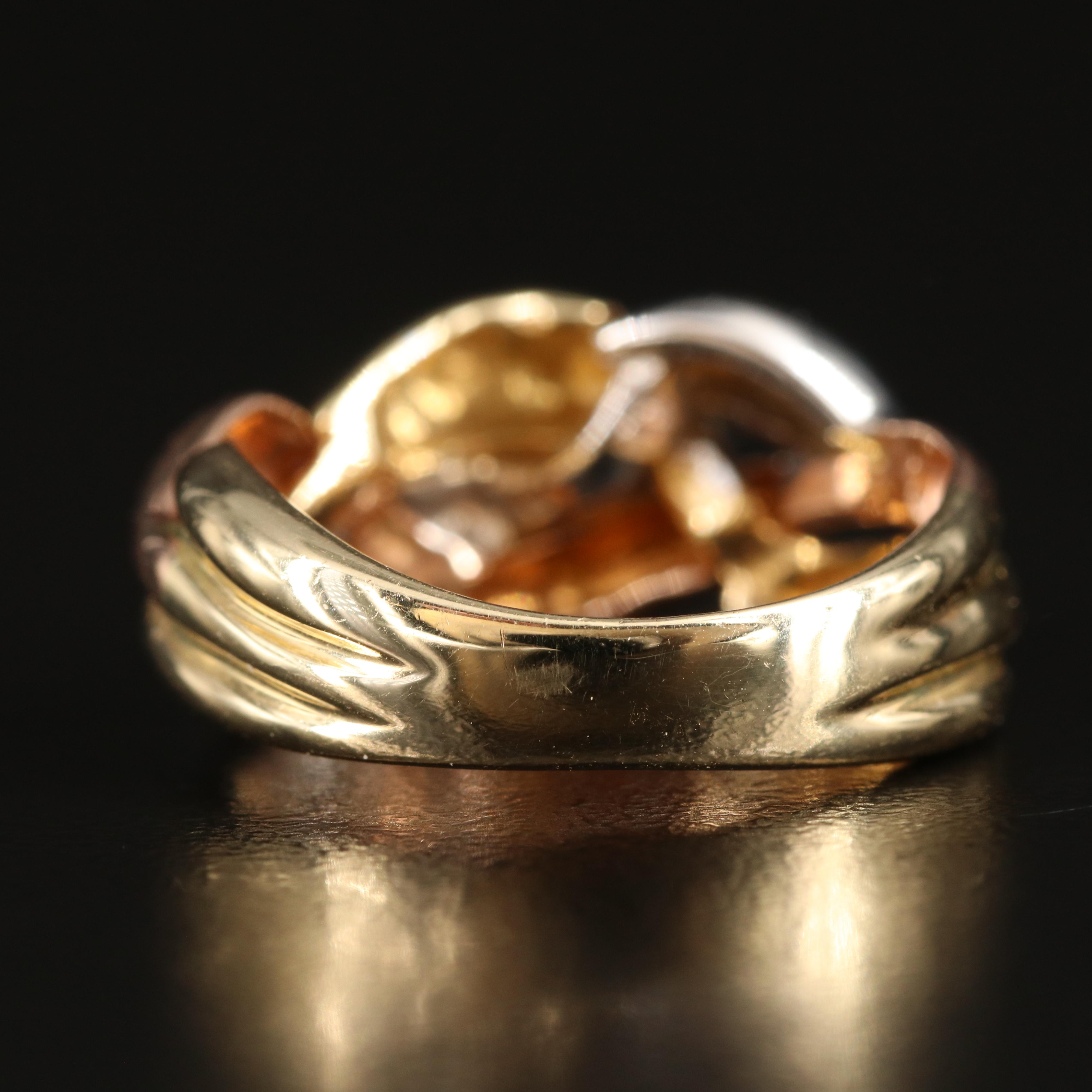 Italian Milor 14K Tri-Color Braided Ring Including Rose Gold