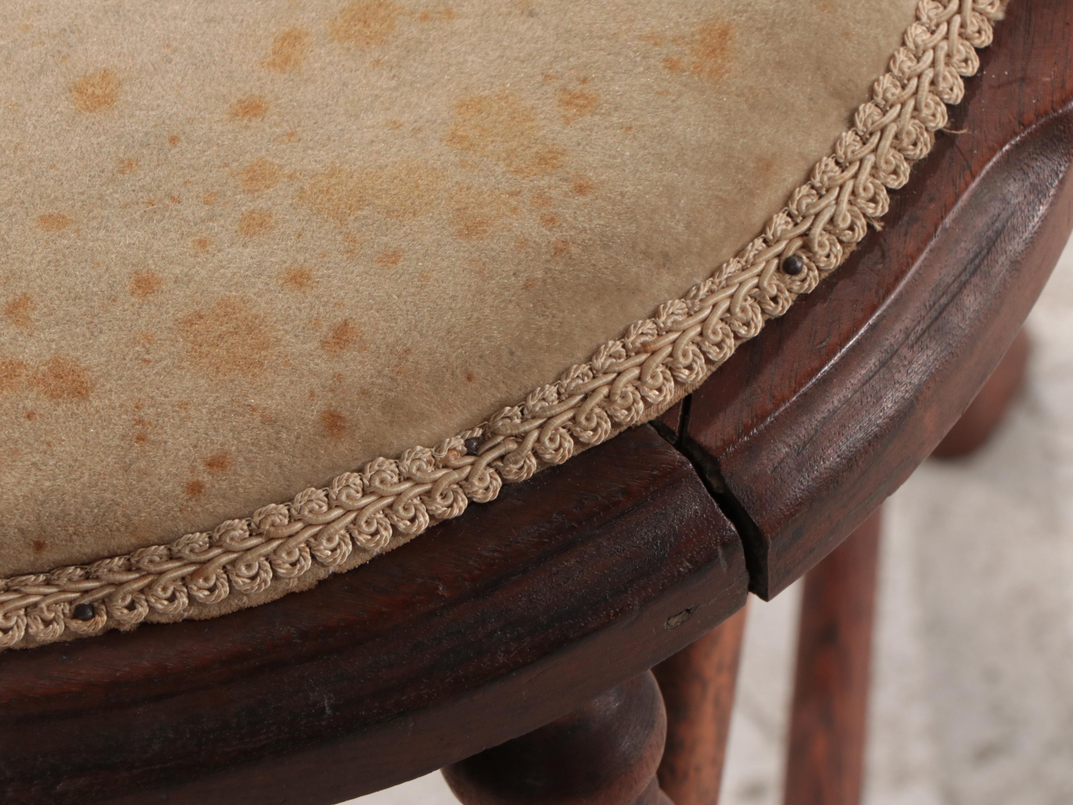 Victorian Walnut Desk and Chair, Classical Style Walnut Table and Iron Footstool