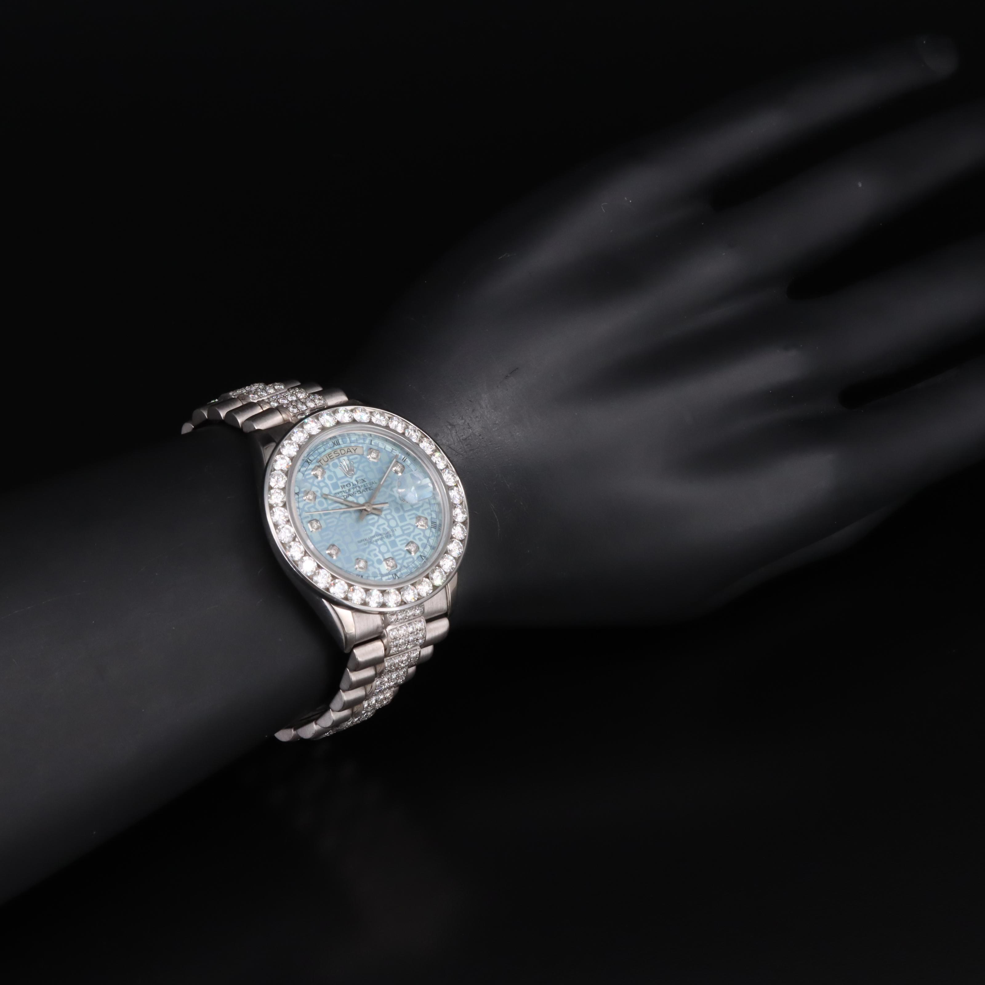 Rolex Day-Date 18K 12.50 CTW Diamond Watch