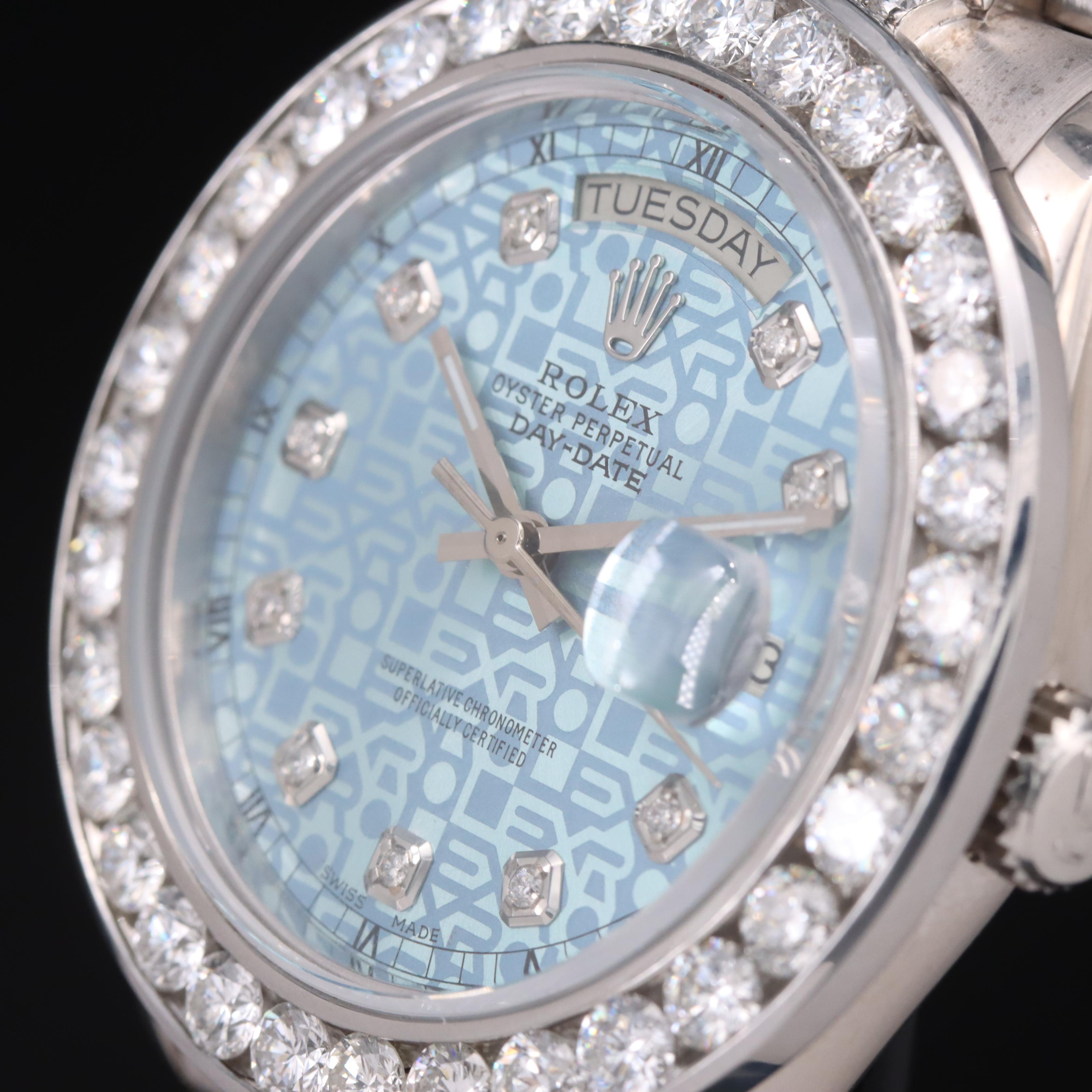 Rolex Day-Date 18K 12.50 CTW Diamond Watch