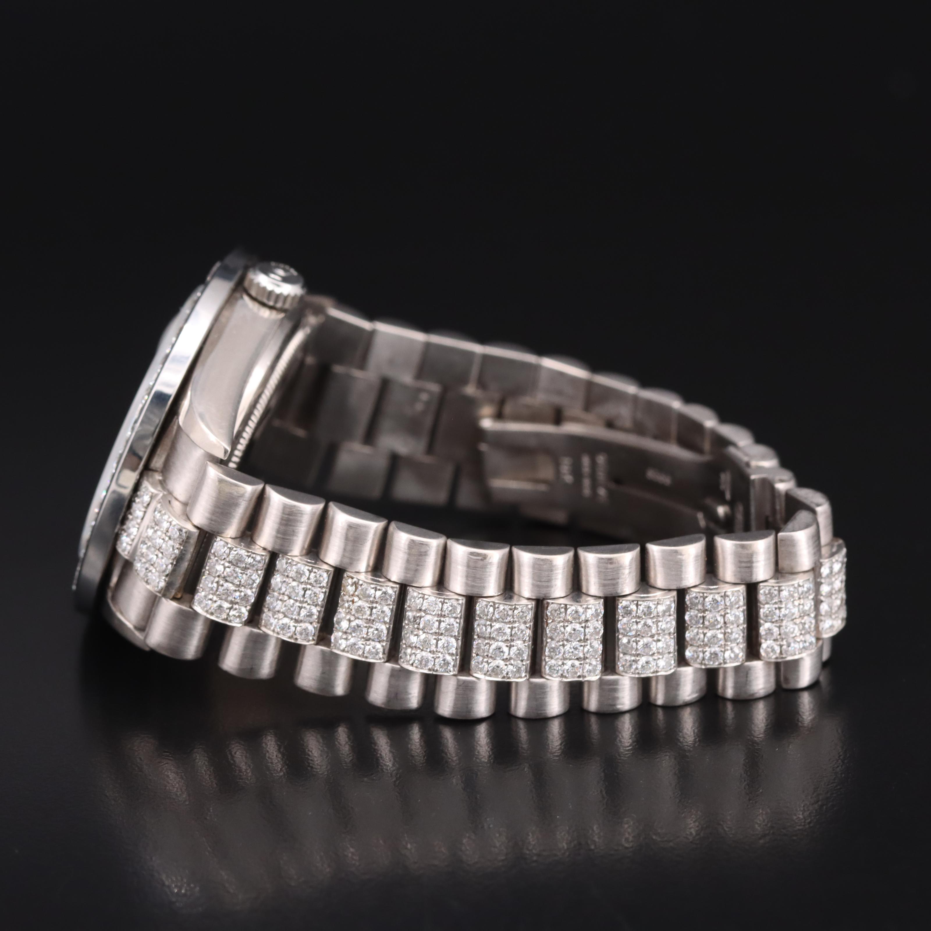 Rolex Day-Date 18K 12.50 CTW Diamond Watch