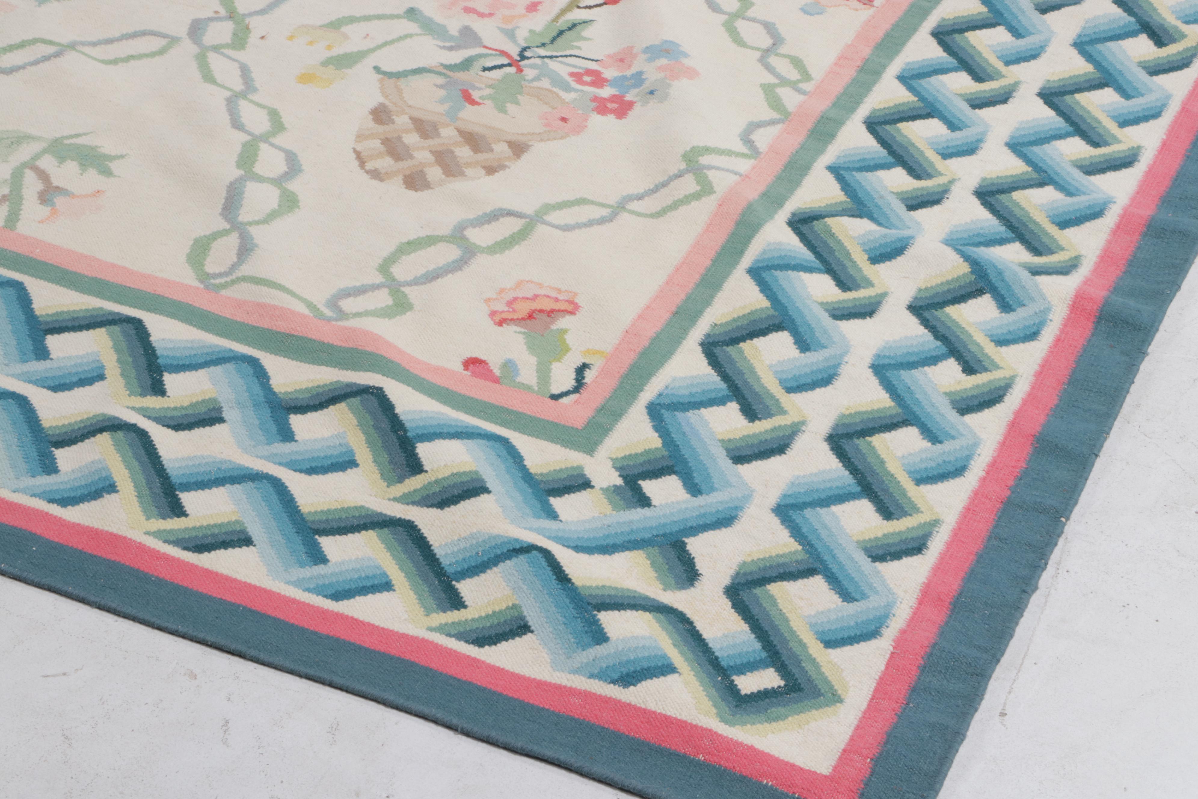 14'1 x 18'11 Handwoven Flatweave Bessarabian Kilim Room Sized Rug