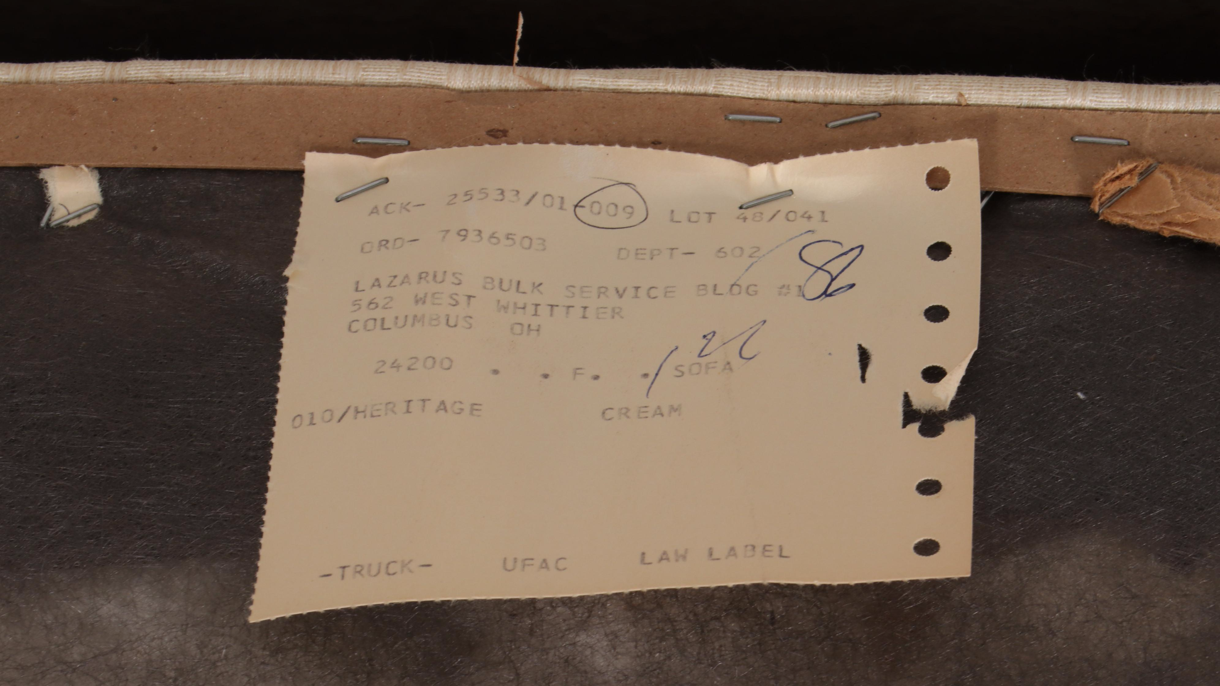 Chippendale Style Cream-Upholstered Sofa