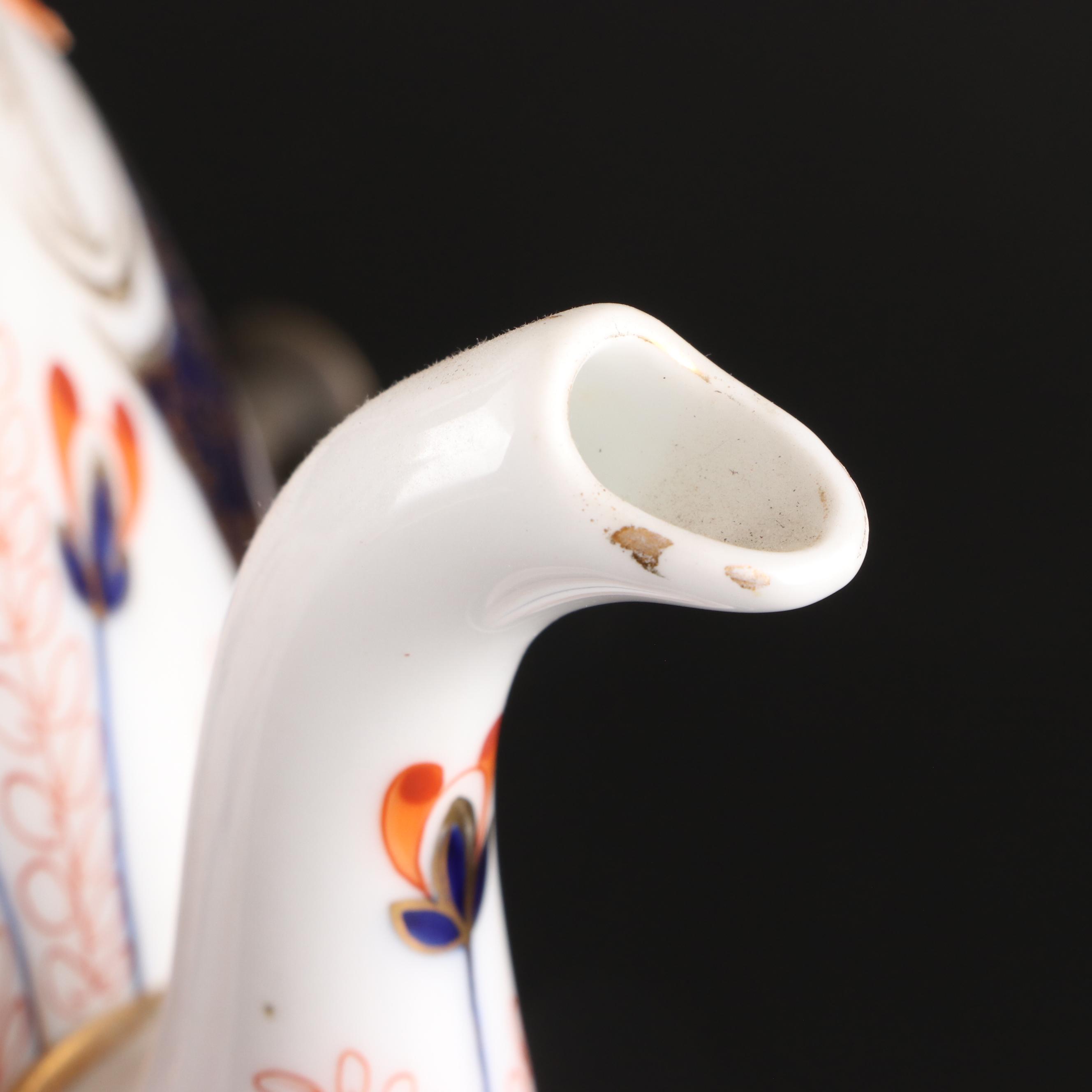 Franziska Hirsch Dresden Porcelain Imari Style Teapot and Stand, Late 19th C.