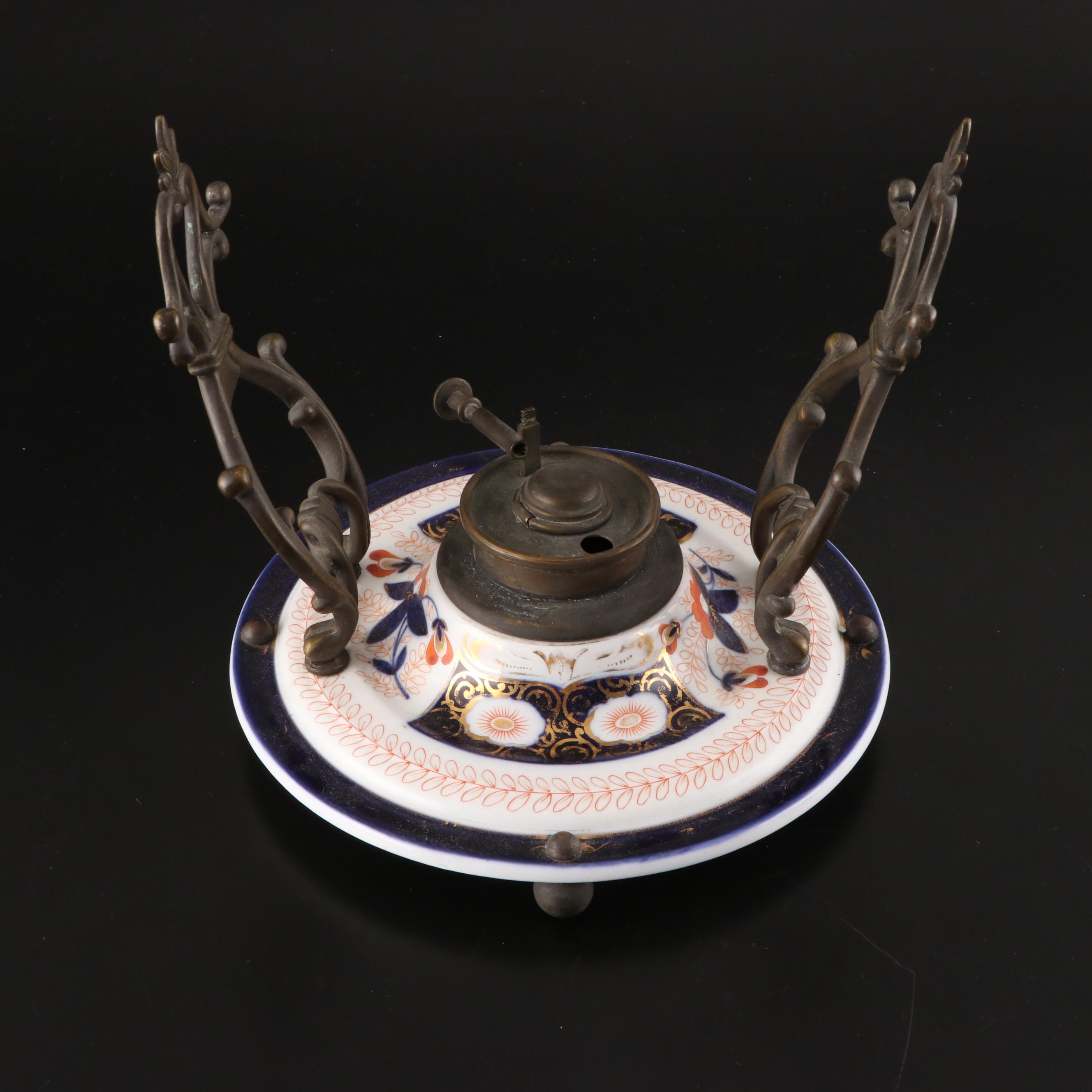 Franziska Hirsch Dresden Porcelain Imari Style Teapot and Stand, Late 19th C.