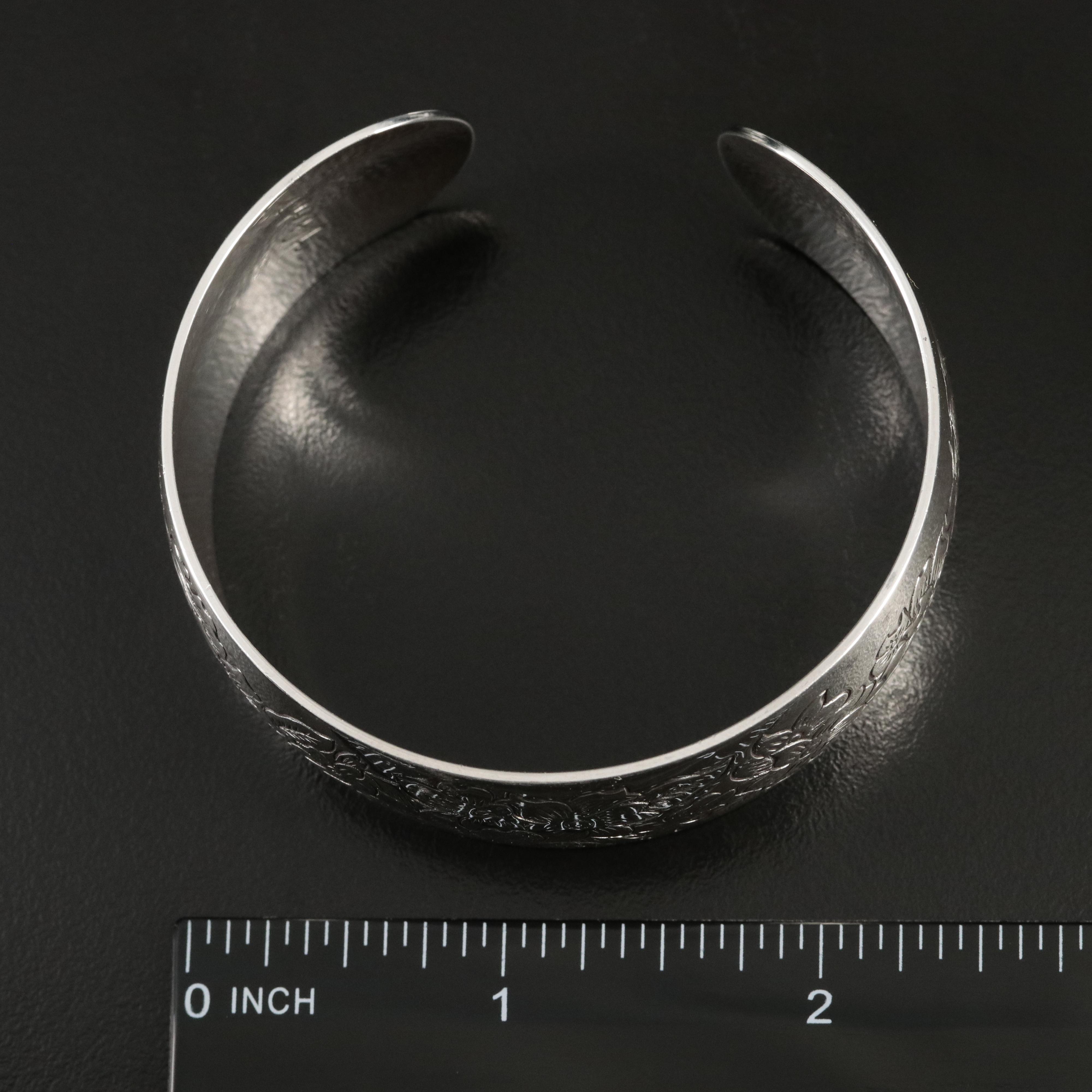 S Kirk & Son Sterling Floral Cuff