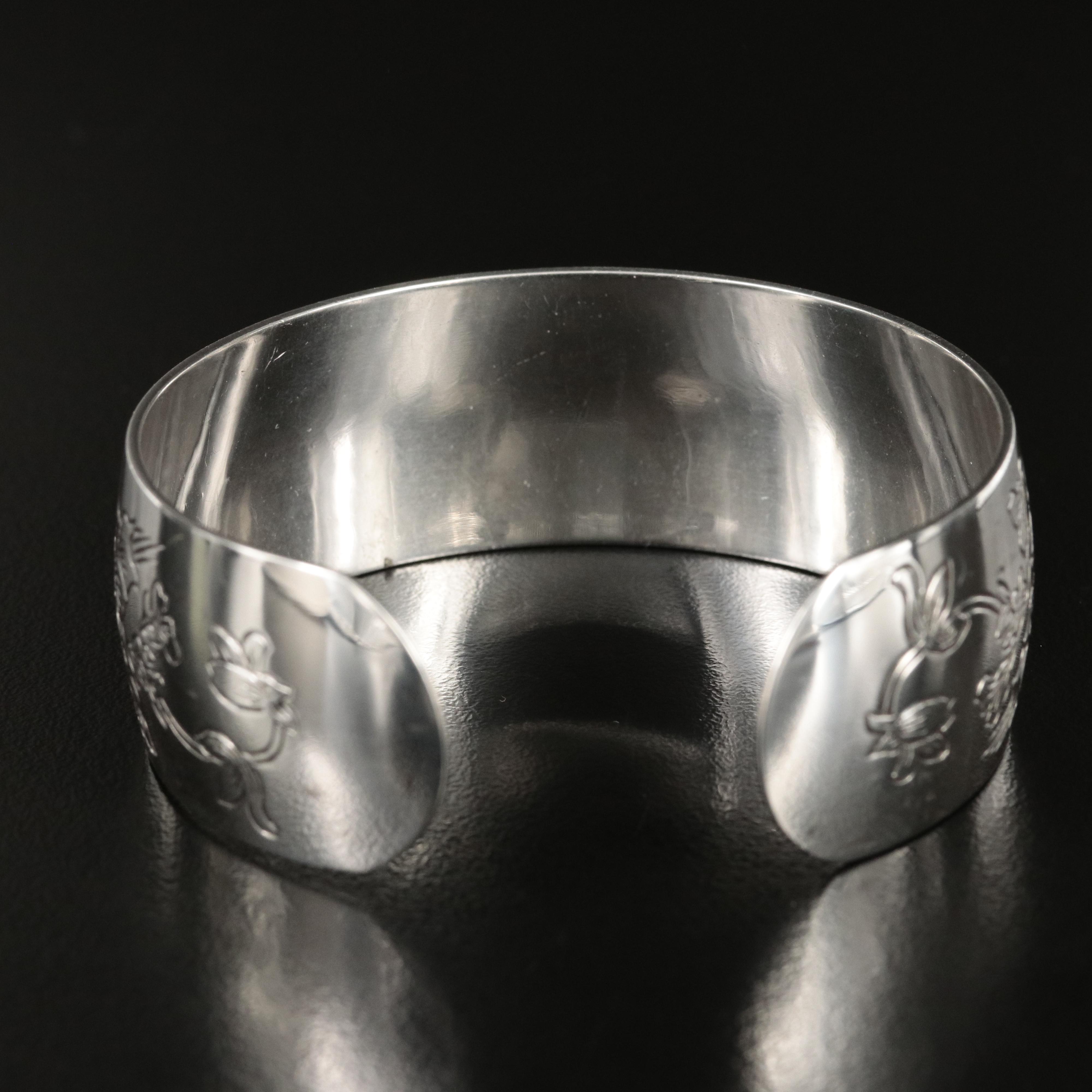 S Kirk & Son Sterling Floral Cuff