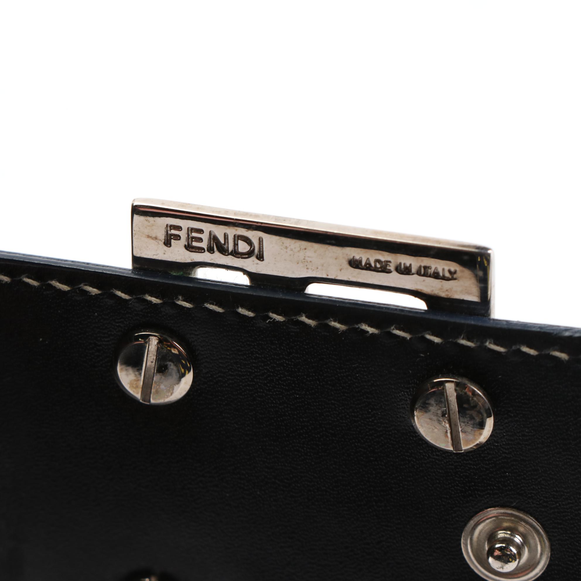 Fendi Folding Wallet in Black Zucca Canvas and Leather