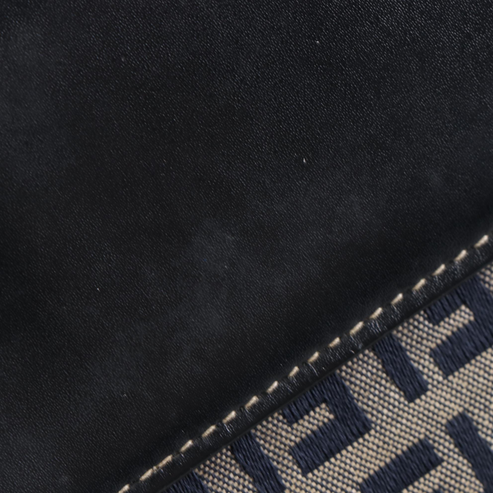 Fendi Folding Wallet in Black Zucca Canvas and Leather