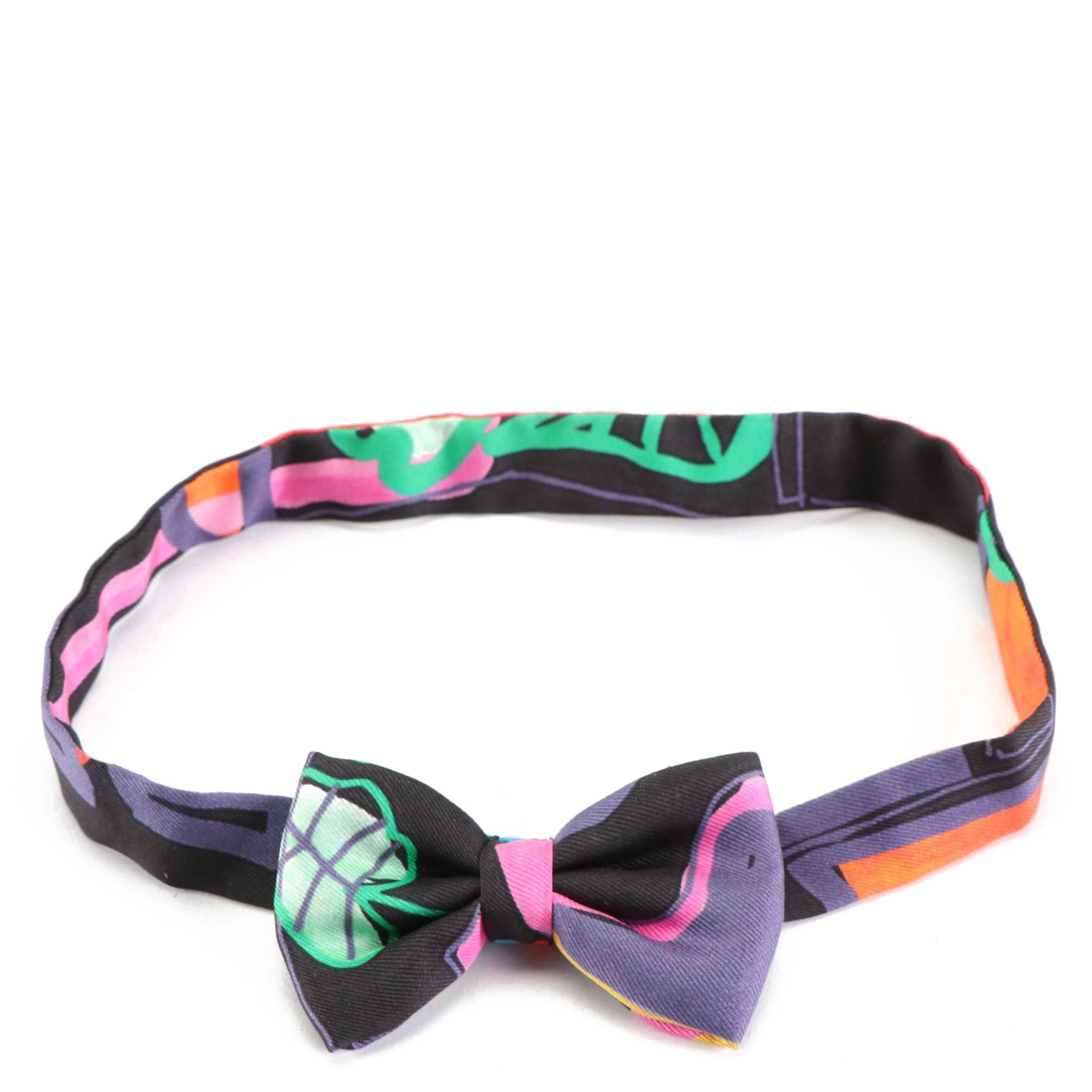 Hermès Children's Bow Tie in Printed Silk Twill