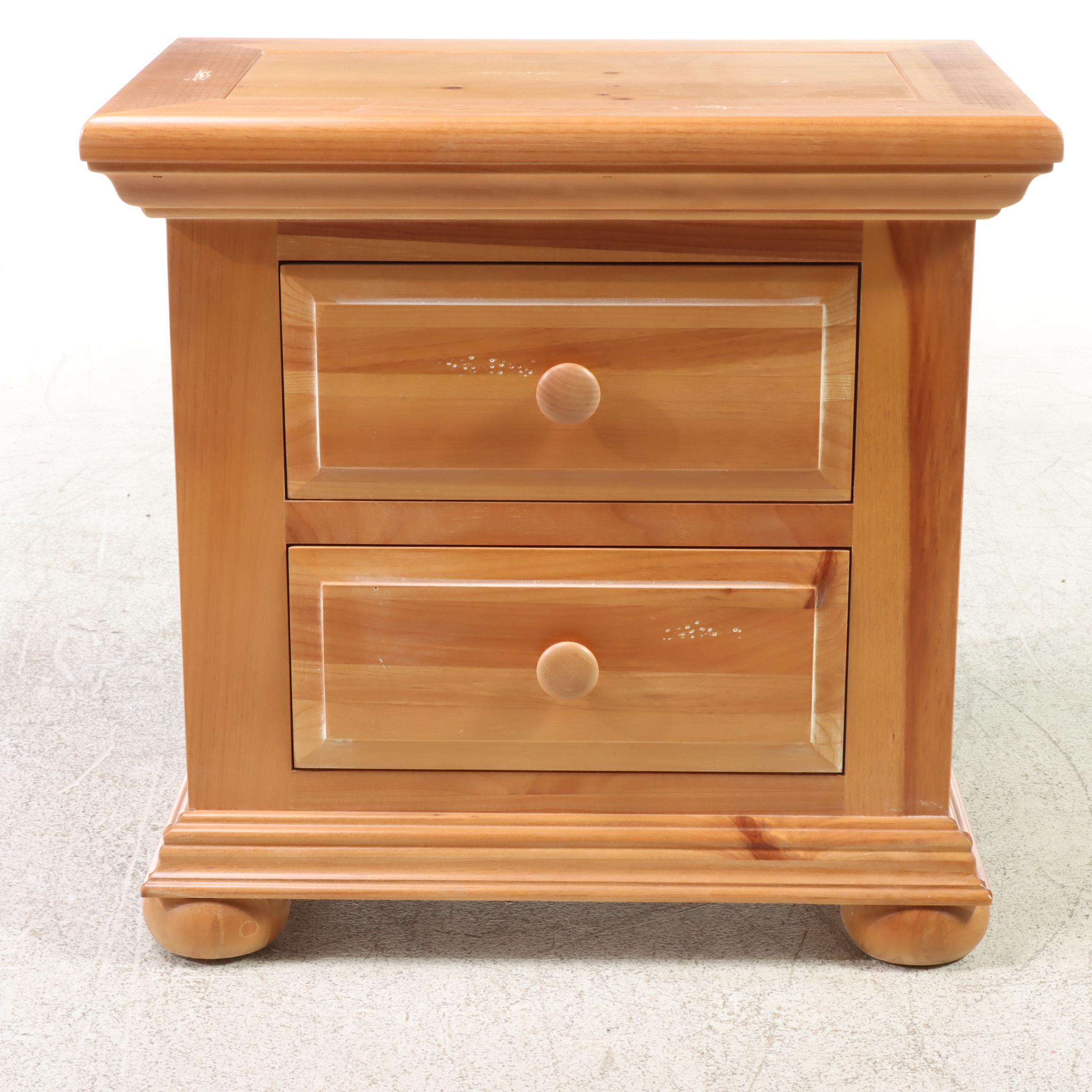 Pair of Broyhill "Fontana" Pine Two-Drawer Nightstands