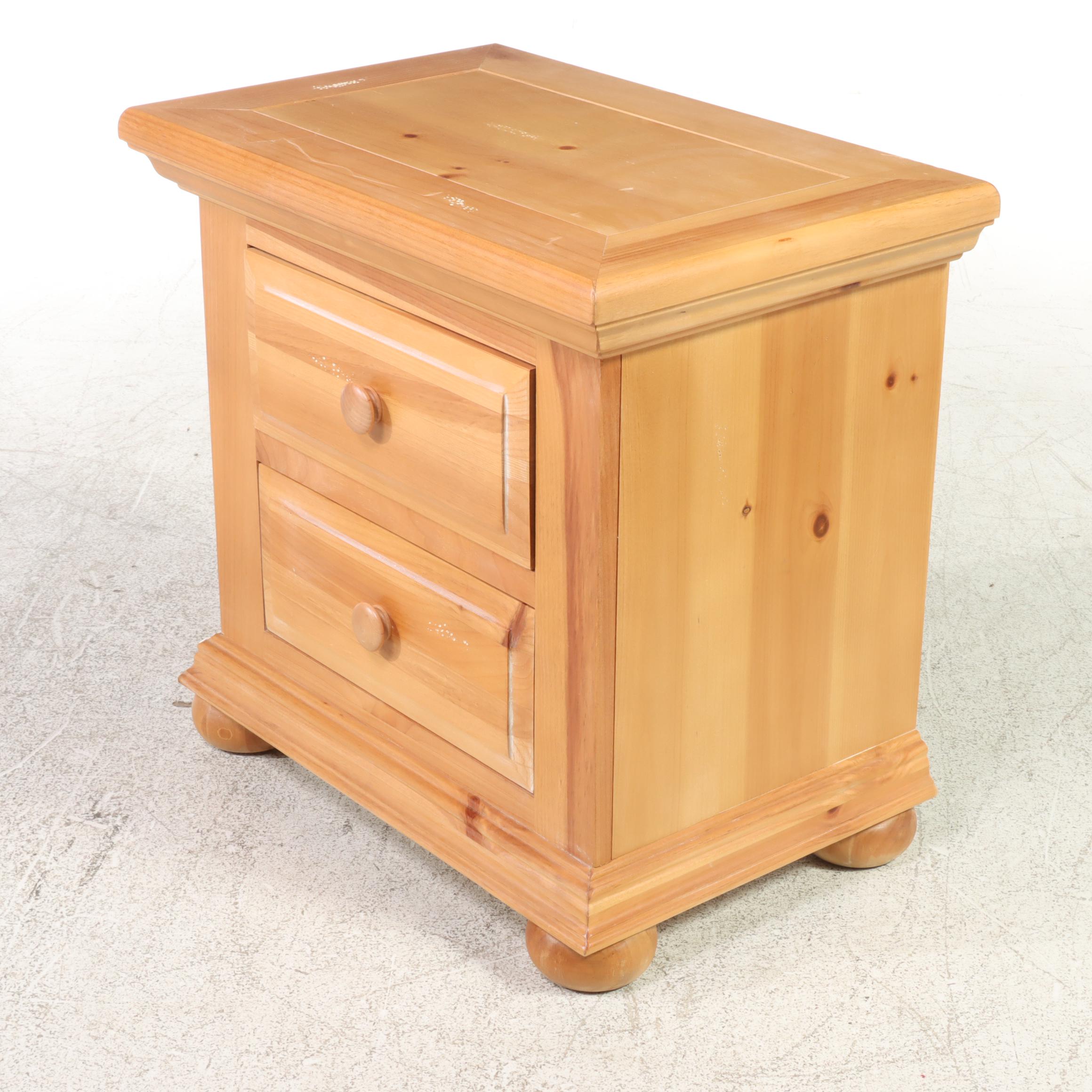 Pair of Broyhill "Fontana" Pine Two-Drawer Nightstands