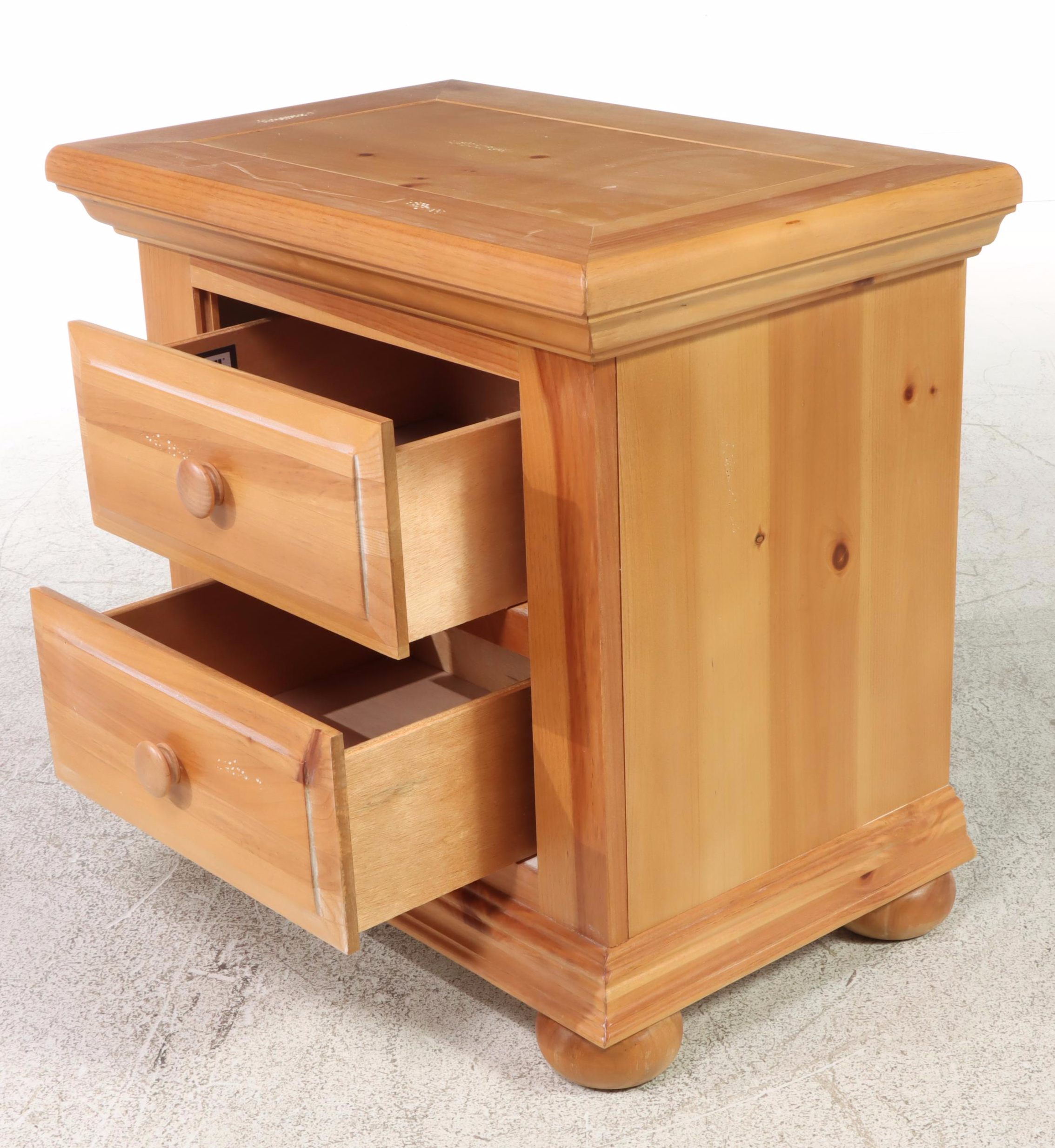 Pair of Broyhill "Fontana" Pine Two-Drawer Nightstands