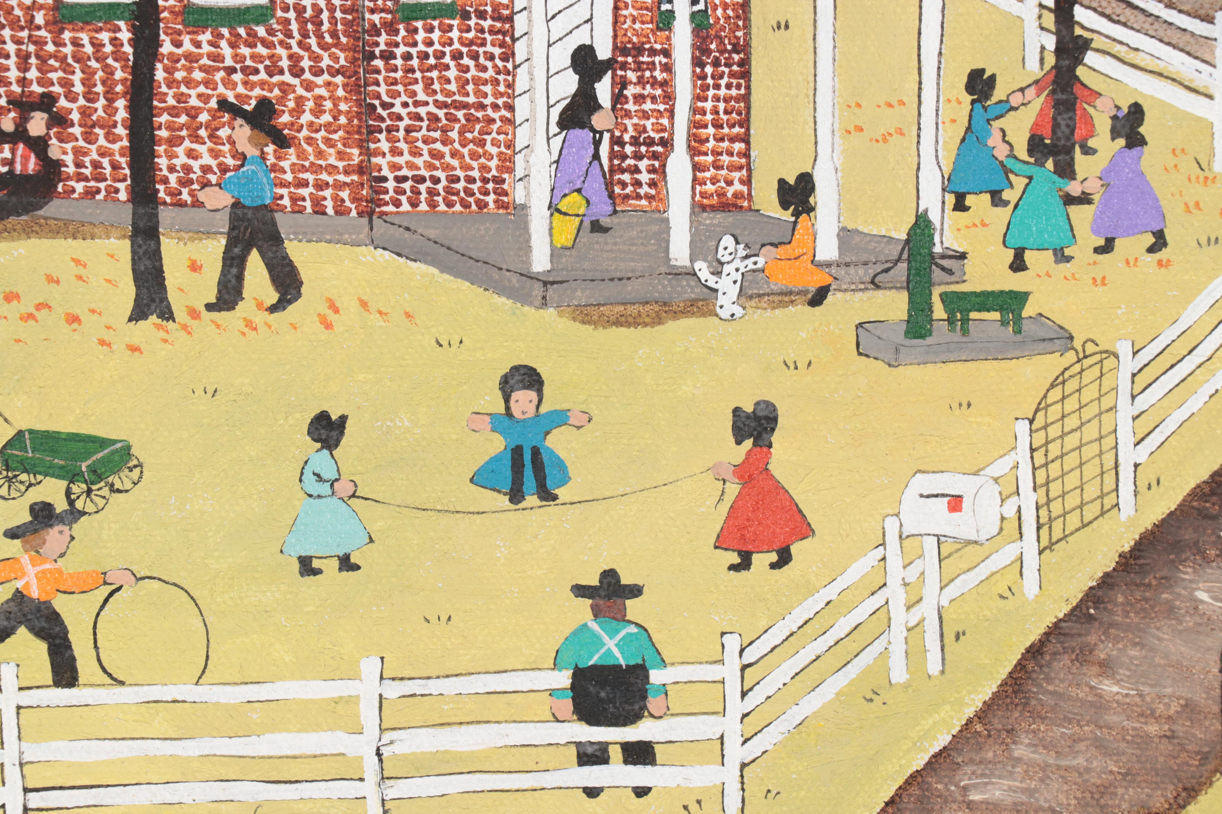 Dolores Hackenberger Folk Art Acrylic Painting "Dutch Country Autumn"