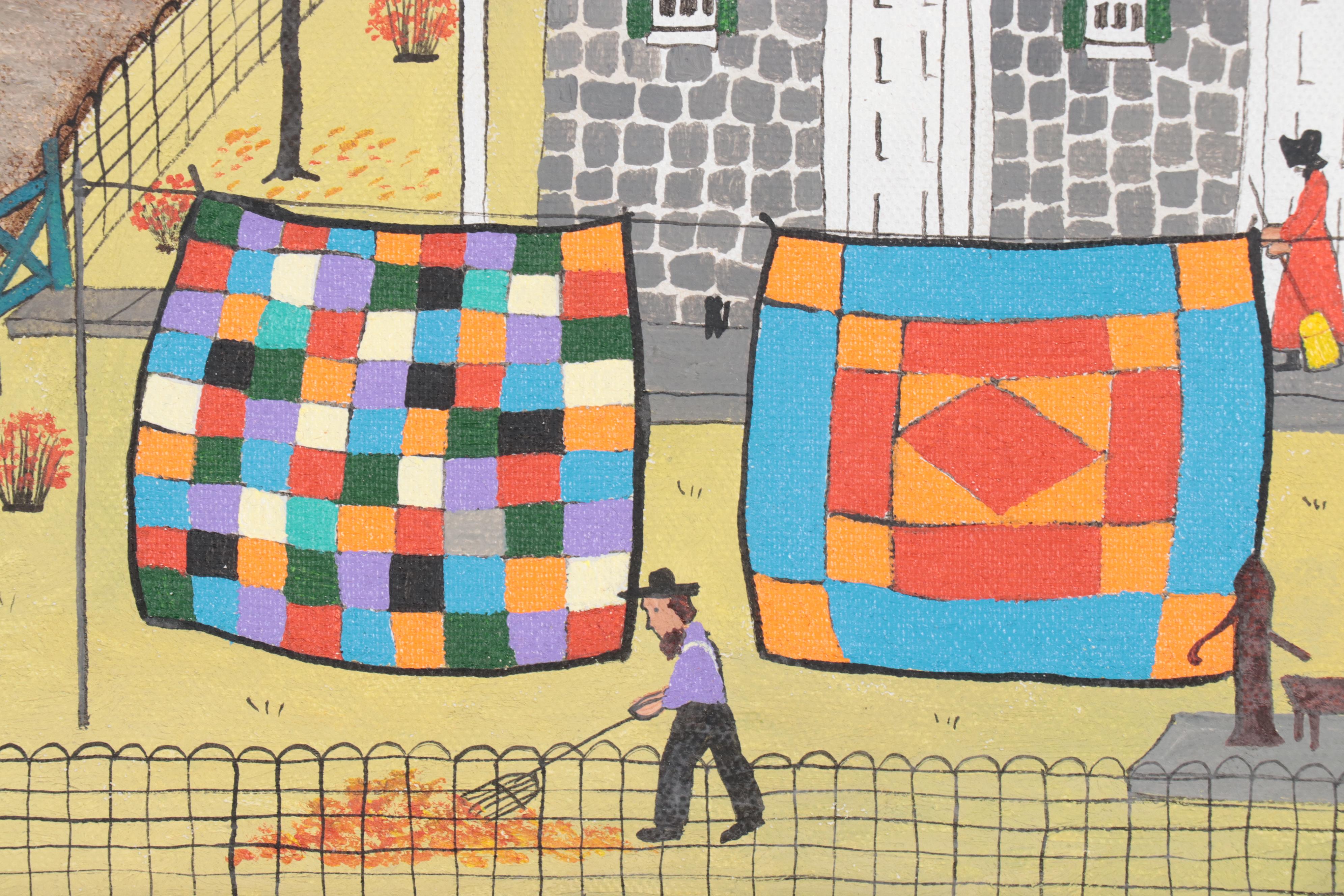 Dolores Hackenberger Folk Art Acrylic Painting "Dutch Country Autumn"