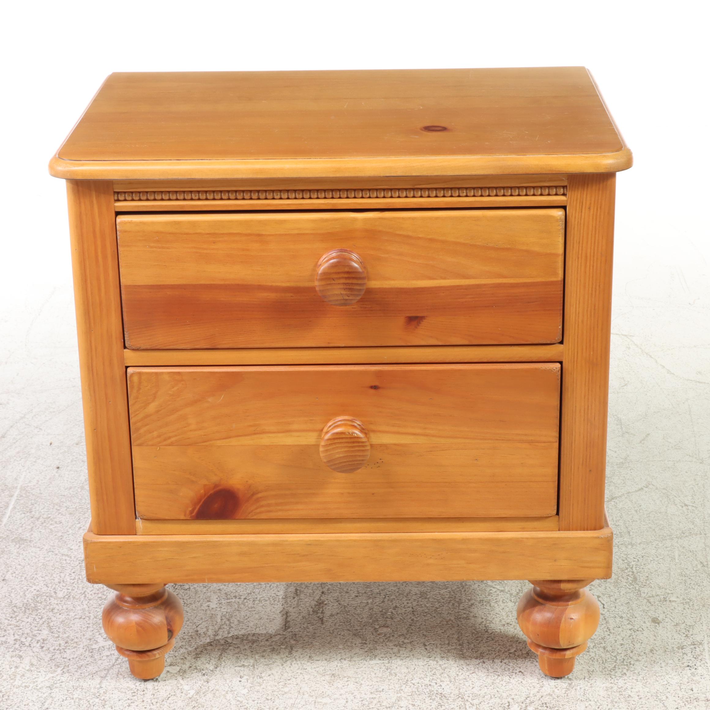 Lexington Furniture French Provincial Style Pine Two-Drawer Bedside Commode