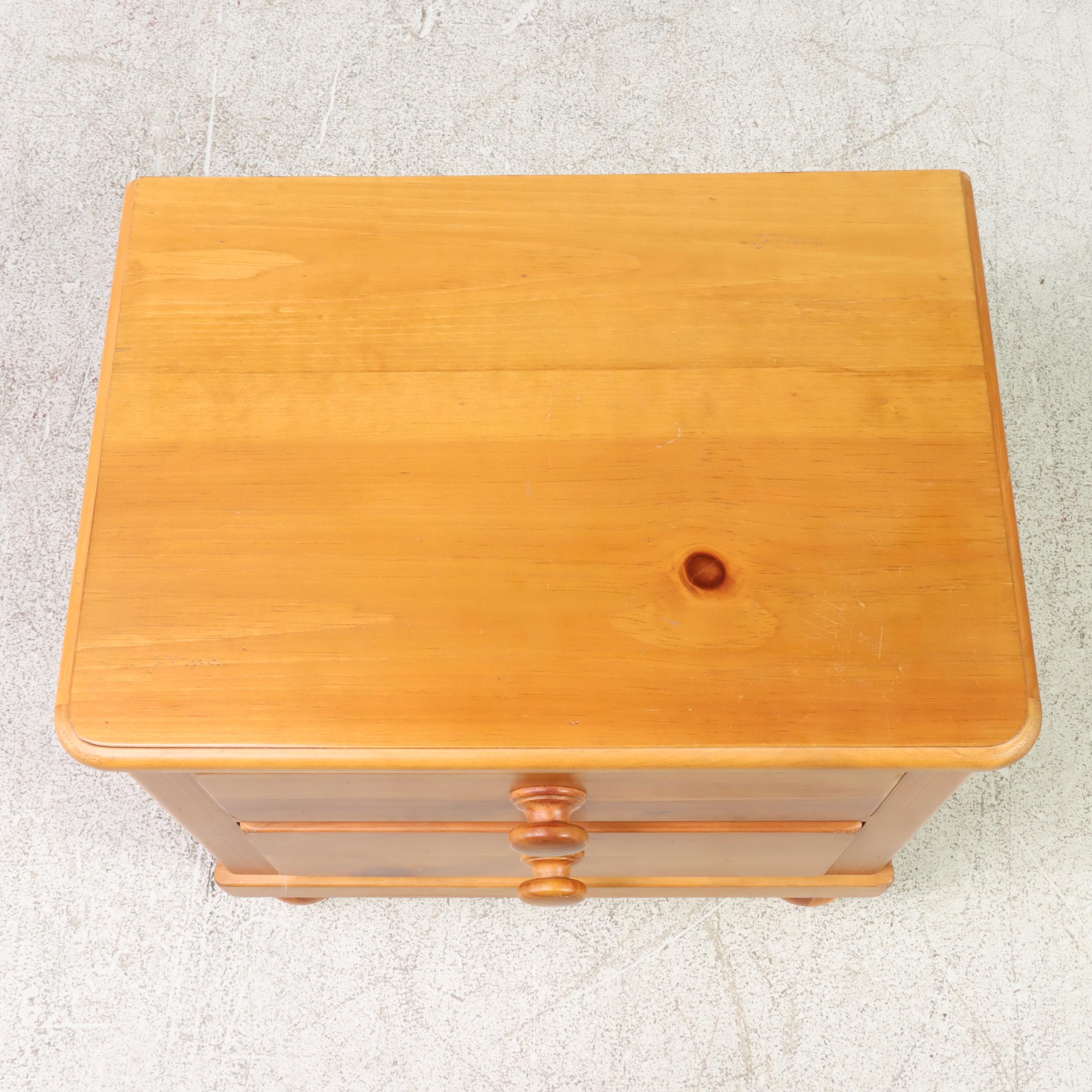 Lexington Furniture French Provincial Style Pine Two-Drawer Bedside Commode